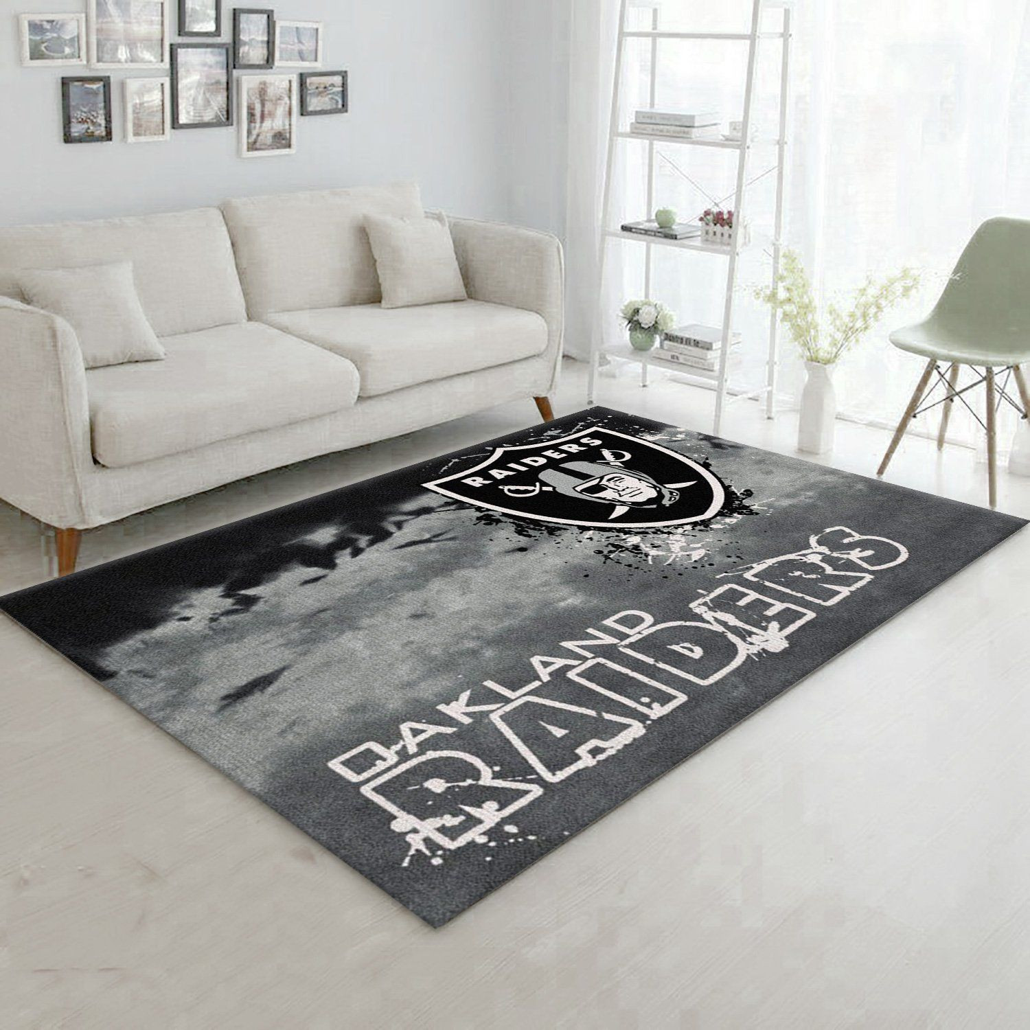 Oakland Raiders Fade Rug Nfl Team Area Rug, Bedroom Rug, Family Gift US Decor - Indoor Outdoor Rugs