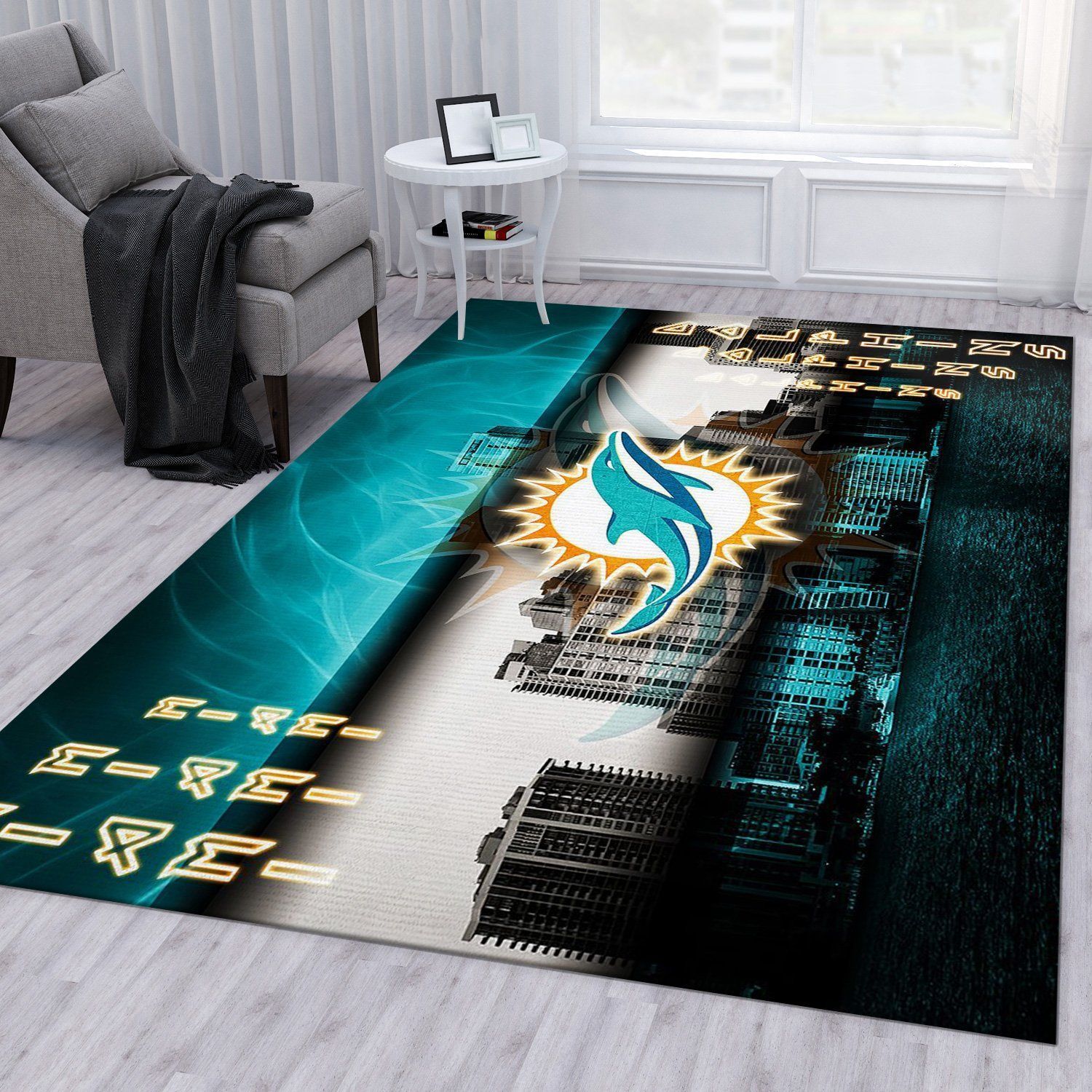 Miami Dolphins Nfl Area Rug Living Room Rug Christmas Gift US Decor - Indoor Outdoor Rugs