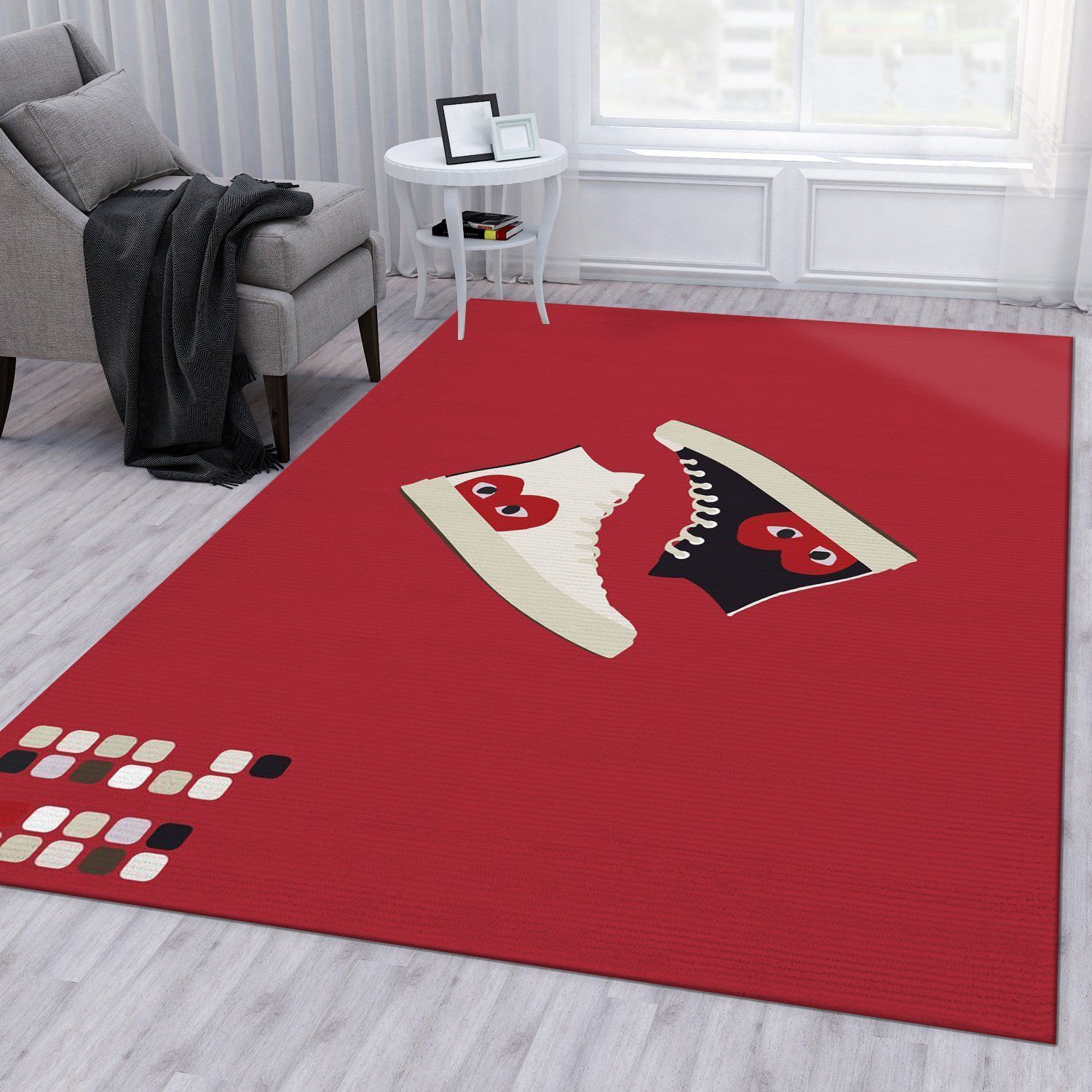 Comme Des Garcons Converse Rug Bedroom Rug US Gift Decor - Indoor Outdoor Rugs