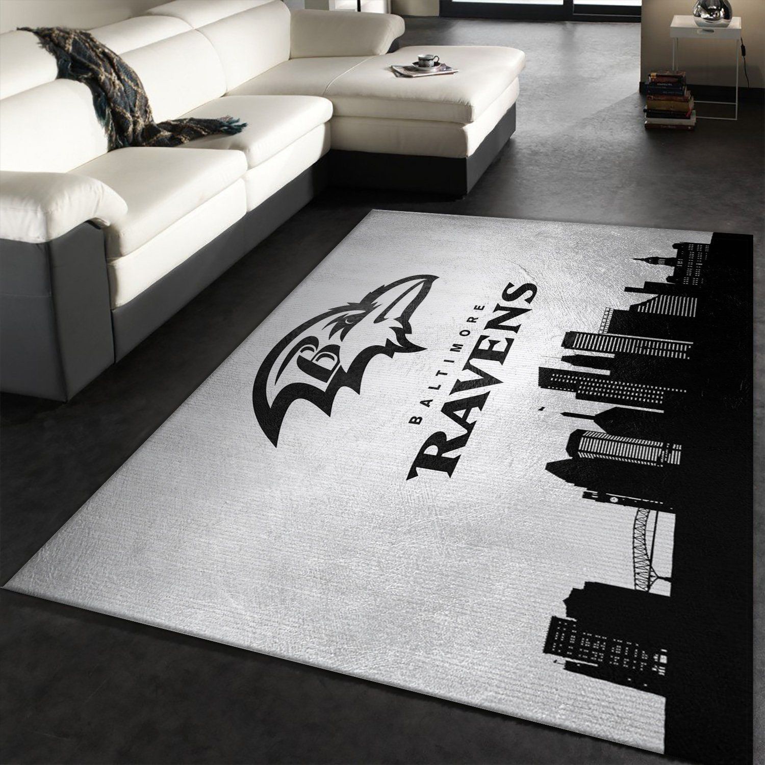 Baltimore Ravens Skyline NFL Area Rug, Kitchen Rug, Home Decor Floor Decor - Indoor Outdoor Rugs