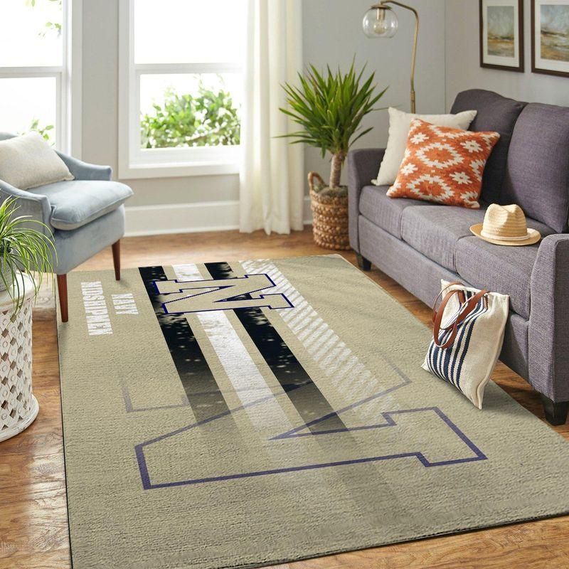 Navy Midshipmen Ncaa Rug Room Carpet Sport Custom Area Floor Home Decor - Indoor Outdoor Rugs