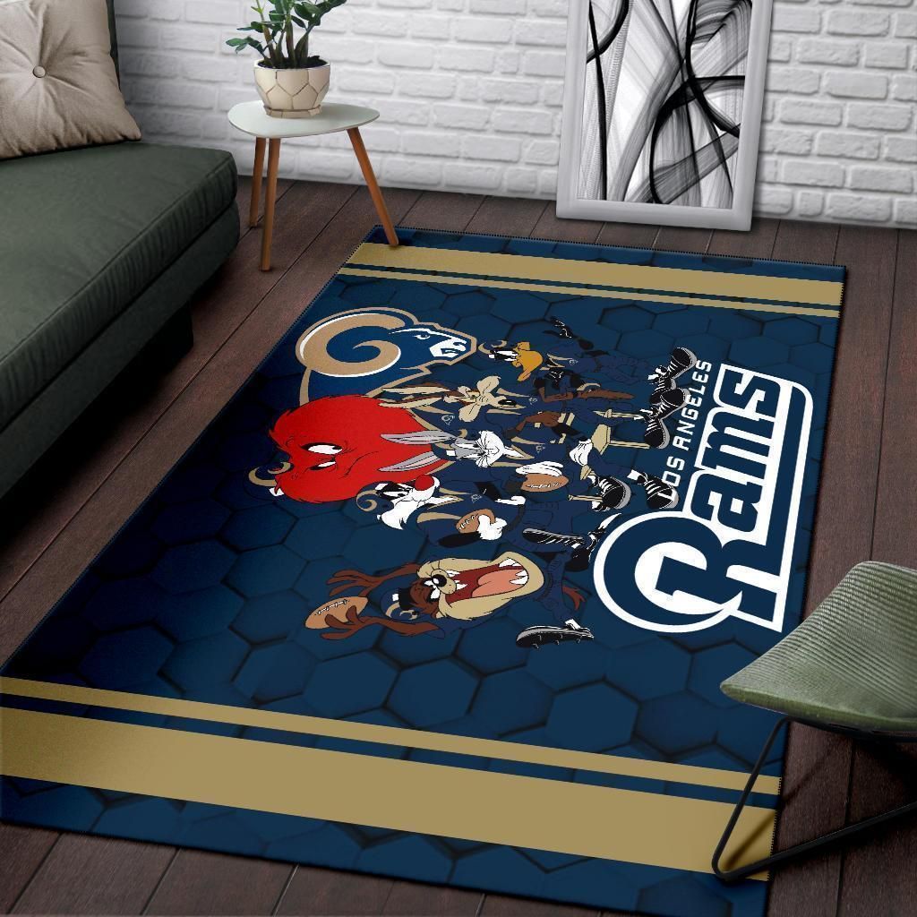 Looney Tunes Rams Team Football Carpet Fan Gift Idea - Indoor Outdoor Rugs