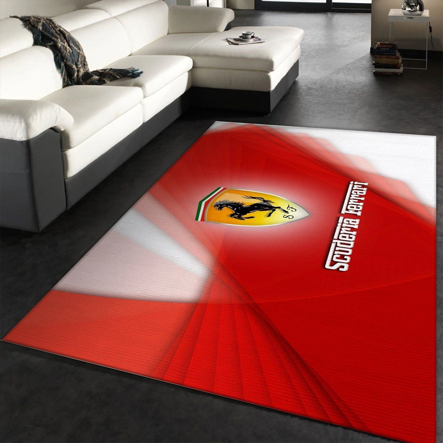 Ferrari Logo Area Rug Living Room Family Gift US Decor - Indoor Outdoor Rugs