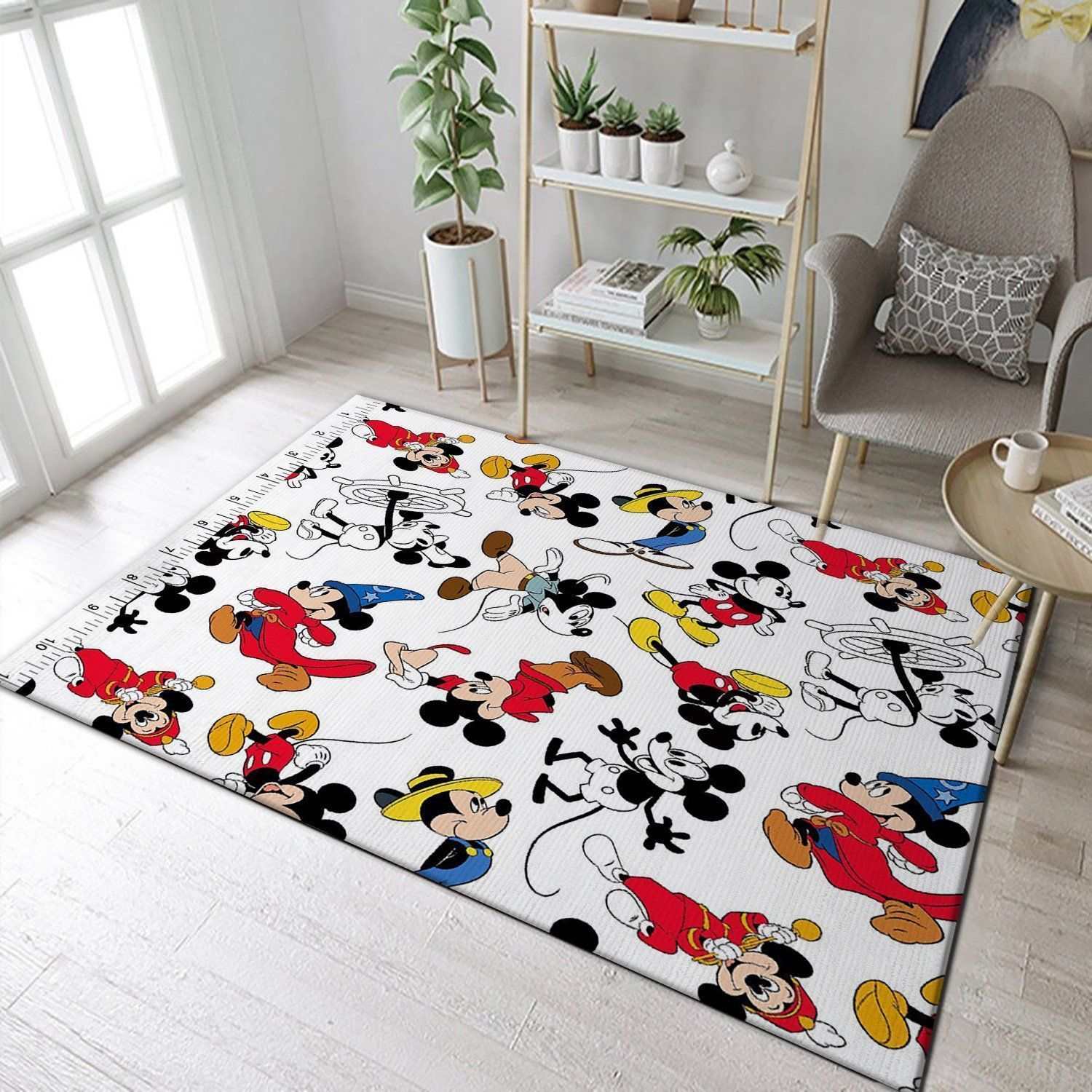 Disney Mickey Mouse Cotton Fabric Mickeyrs Area Rug Carpet, Bedroom, Floor Decor - Indoor Outdoor Rugs