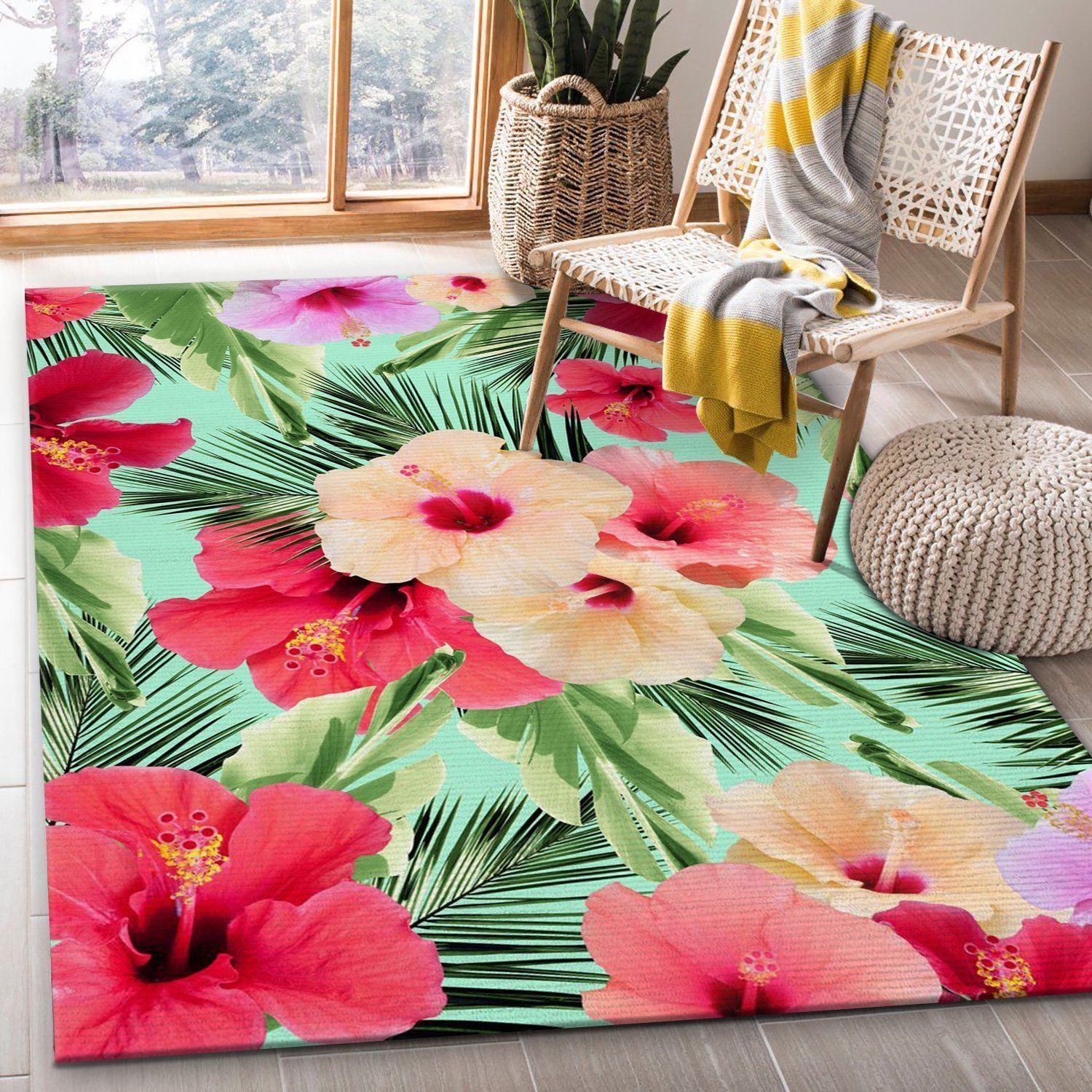 Tropical Hibiscus Dream 1 Area Rug For Christmas, Gift for fans, Home Decor Floor Decor - Indoor Outdoor Rugs