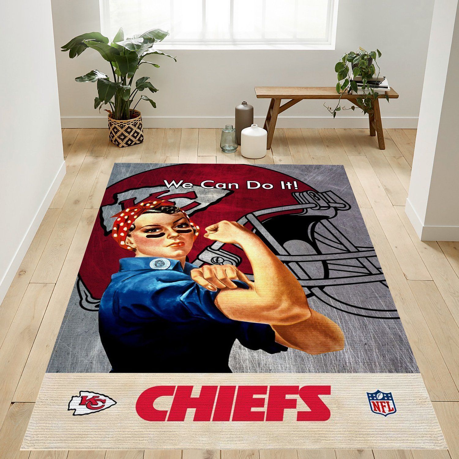 Kansas City Chiefs Nfl Logo Area Rug For Gift Living Room Rug Home Decor Floor Decor - Indoor Outdoor Rugs