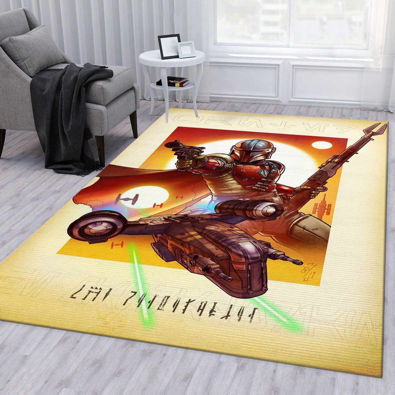 Mandalorian Baby Yoda Ver68 Area Rug Bedroom Rug Home Decor Floor Decor - Indoor Outdoor Rugs