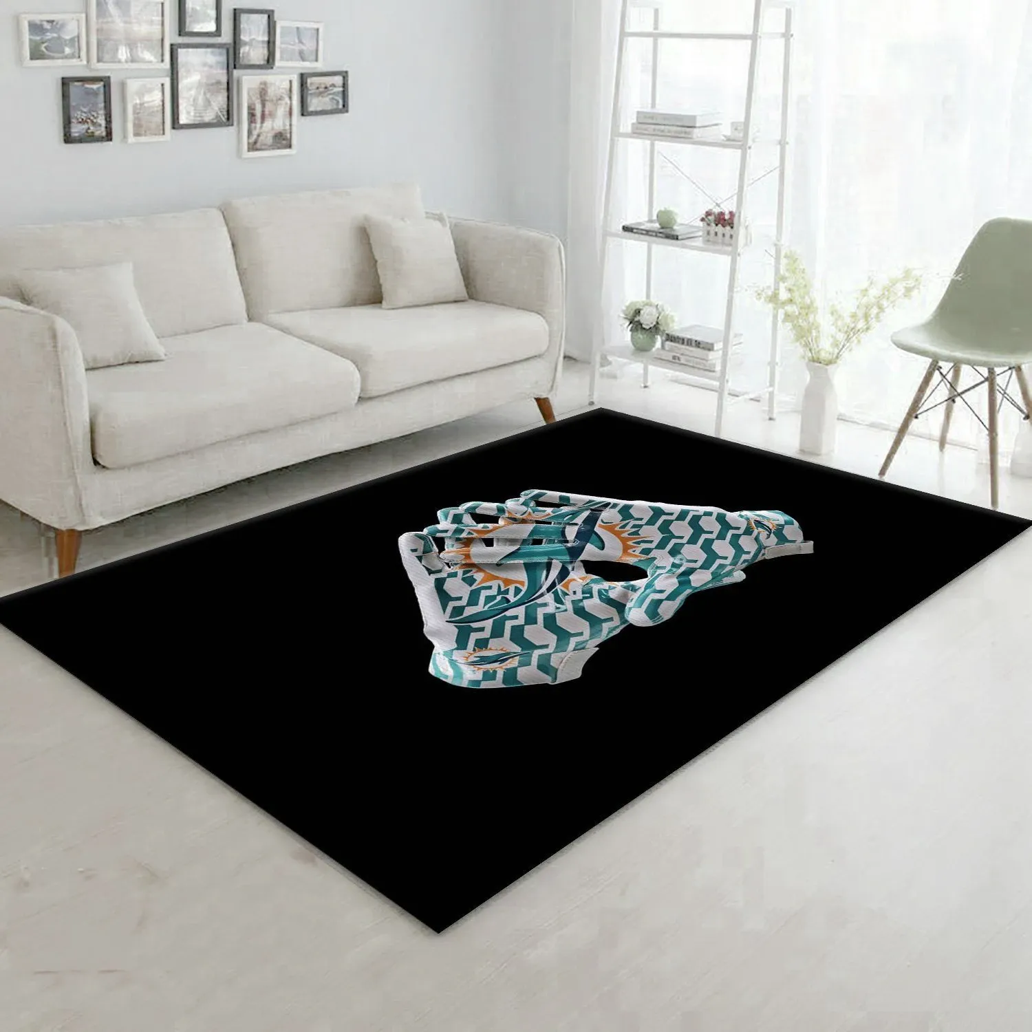 Dolphins Gloves NFL Area Rug For Christmas Living Room Rug Home Decor Floor Decor - Indoor Outdoor Rugs