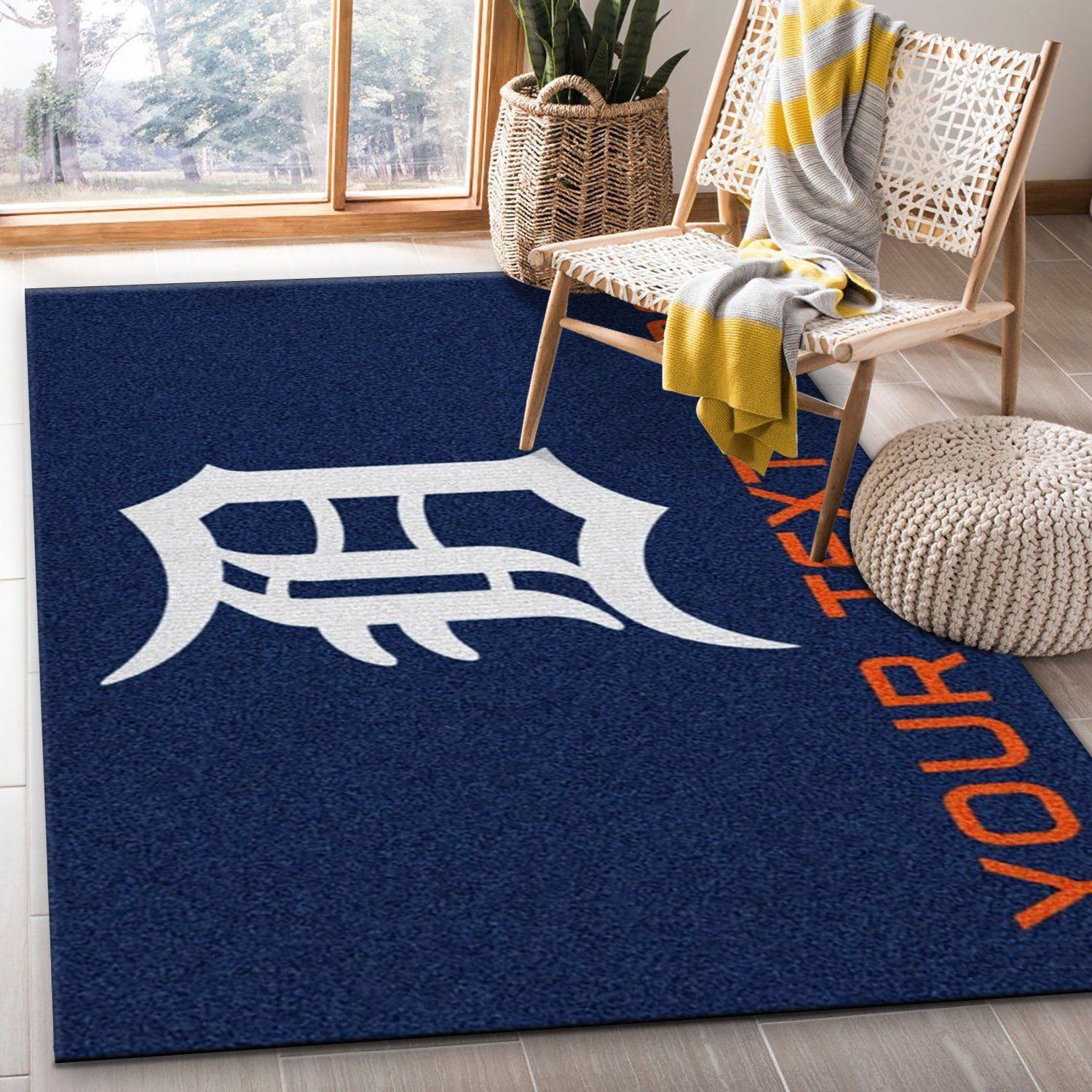 Customizable Detroit Tigers Personalized Accent Rug Area Rug For Christmas, Kitchen Rug, US Gift Decor - Indoor Outdoor Rugs