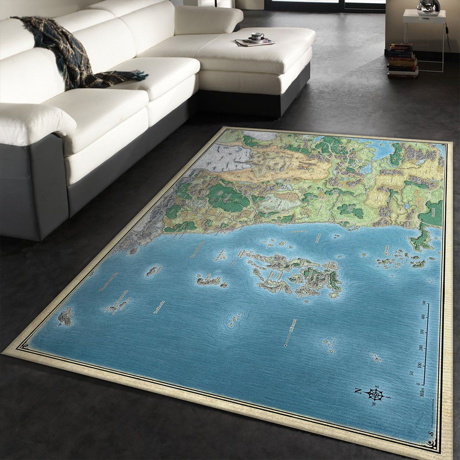 DD1003 Rug Faer n Forgotten Realms Map Dungeons Dragons Fantasy Tabletop Role playing Game Funny Gifts - Indoor Outdoor Rugs