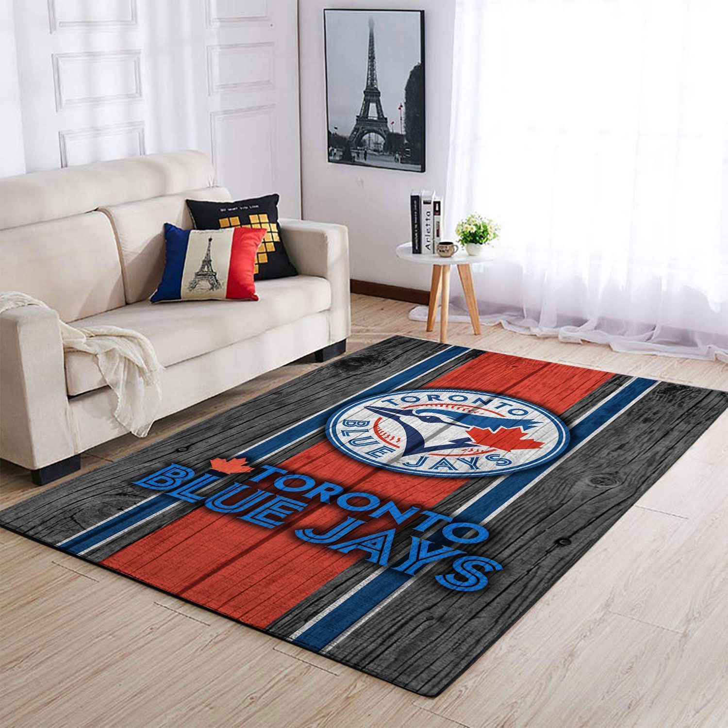 Toronto Blue Jays Mlb Team Logo Wooden Style Style Nice Gift Home Decor Rectangle Area Rug - Indoor Outdoor Rugs