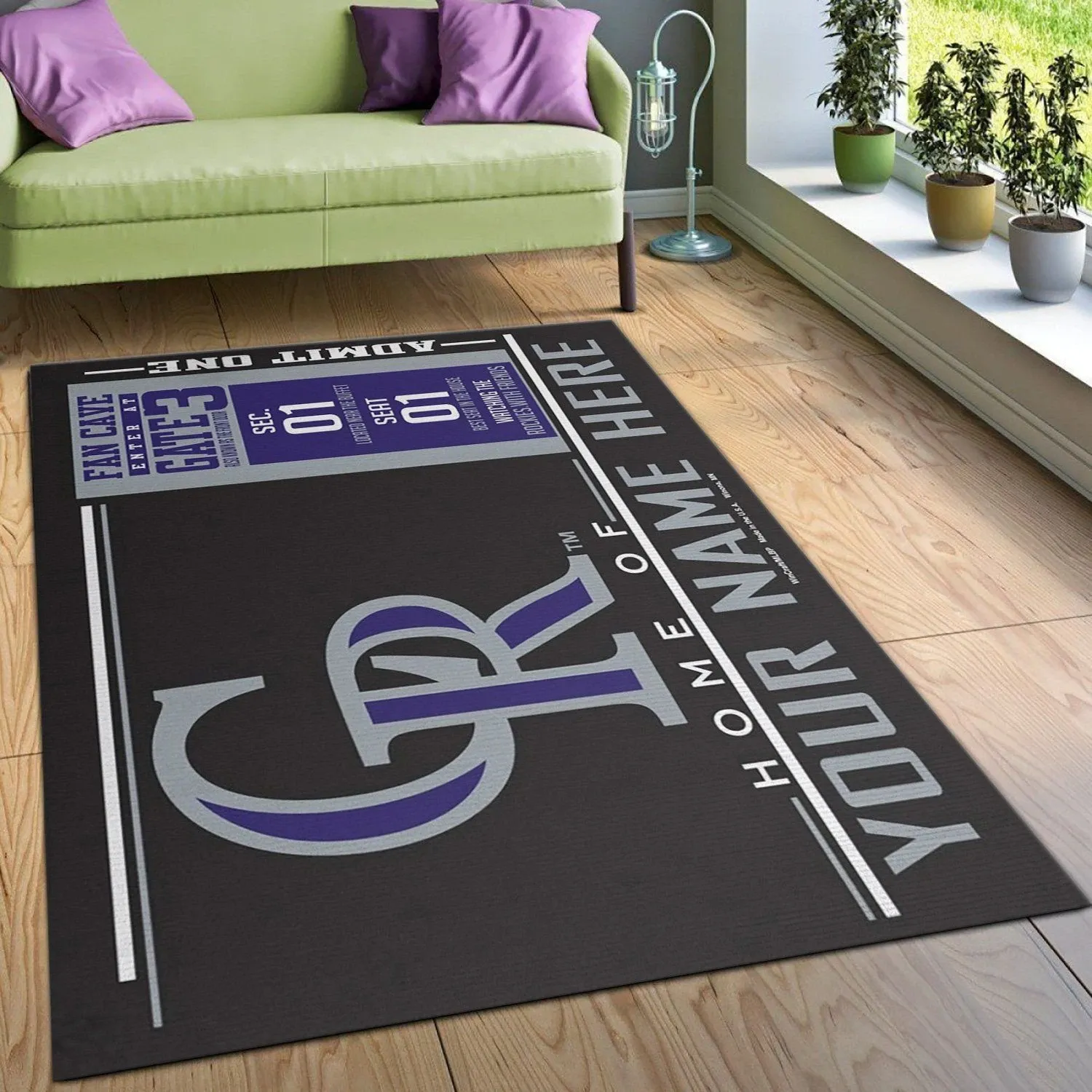 Customizable Colorado Rockies Wincraft Personalized Area Rug, Bedroom, Home US Decor - Indoor Outdoor Rugs