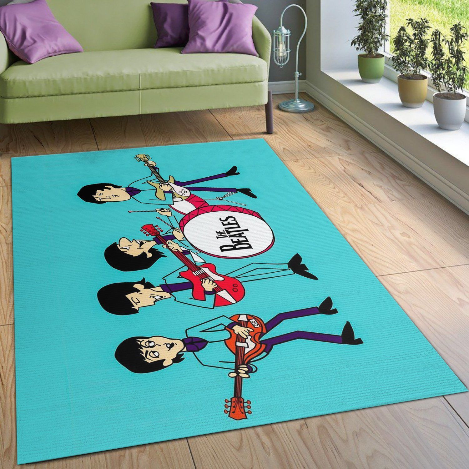 The Beatles Blue Area Rug Bedroom Rug Home Decor Floor Decor - Indoor Outdoor Rugs