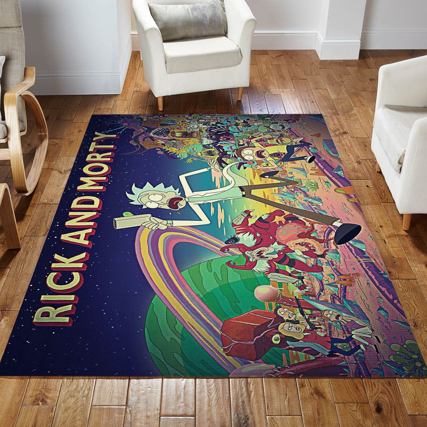 Rick And Morty Christmas Gift Rug Living Room Rug Home Decor Floor Decor - Indoor Outdoor Rugs