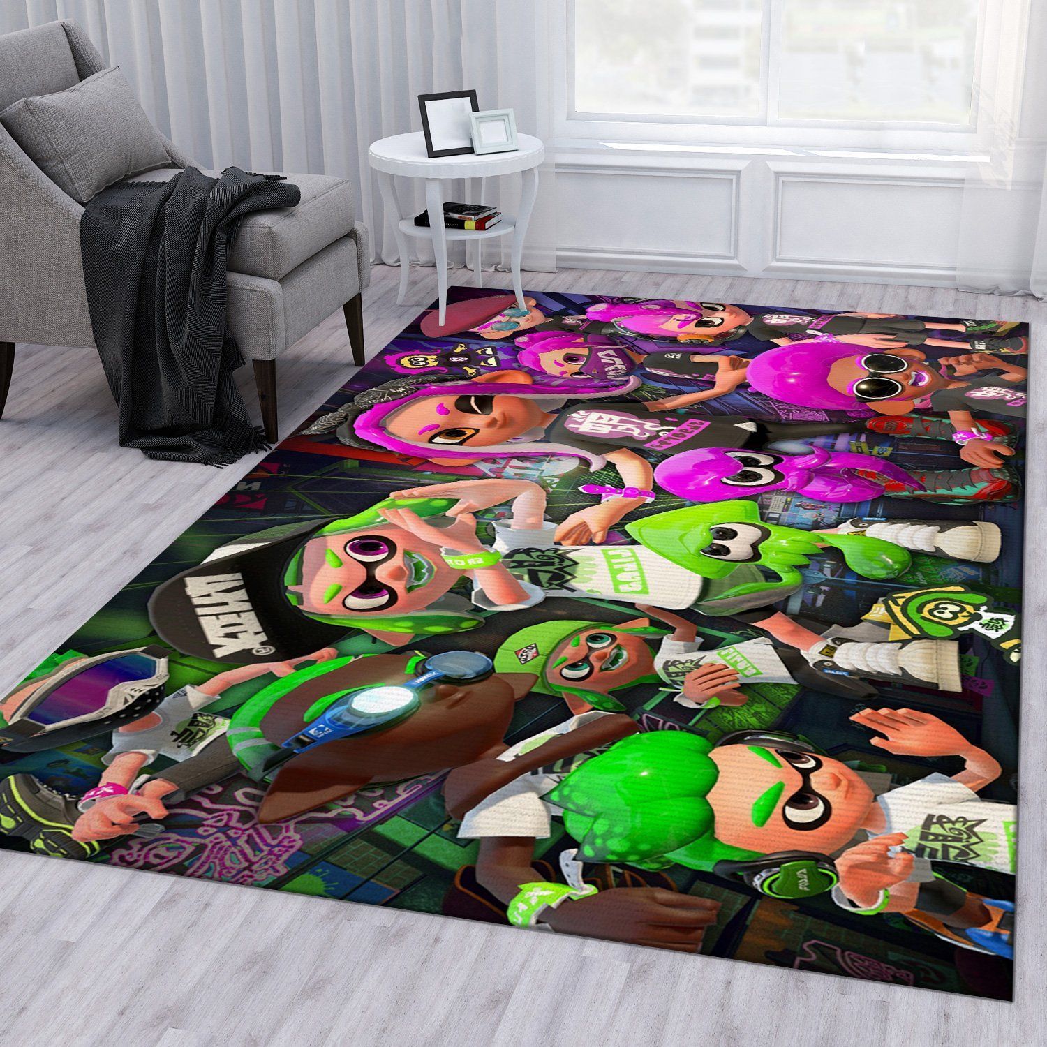 The New Splatoon 2 Splatfest Area Rug Bedroom Rug Home US Decor - Indoor Outdoor Rugs