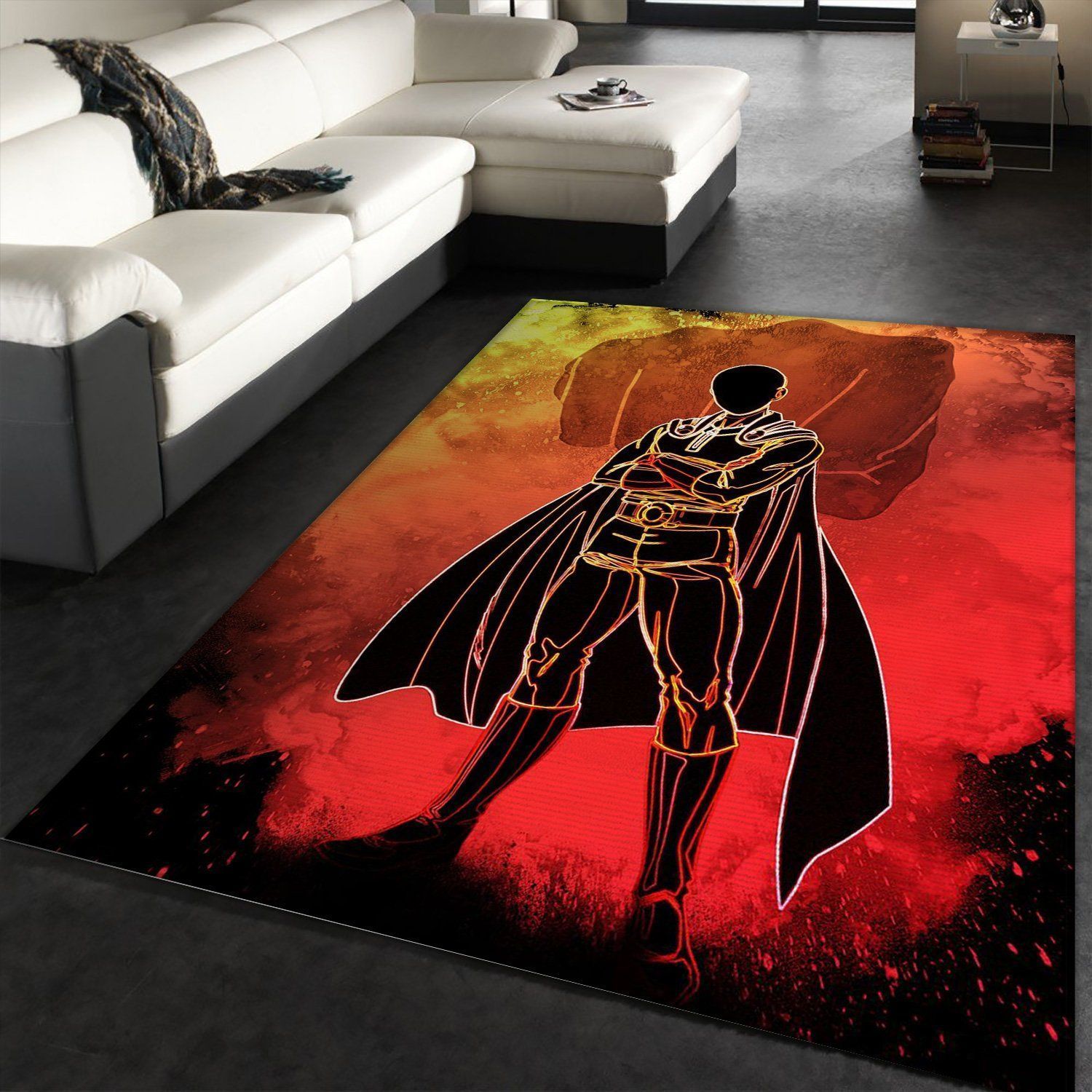 Caped Baldy S Soul Anime Hero Area Rug, Living Room Rug, Home Decor Floor Decor - Indoor Outdoor Rugs