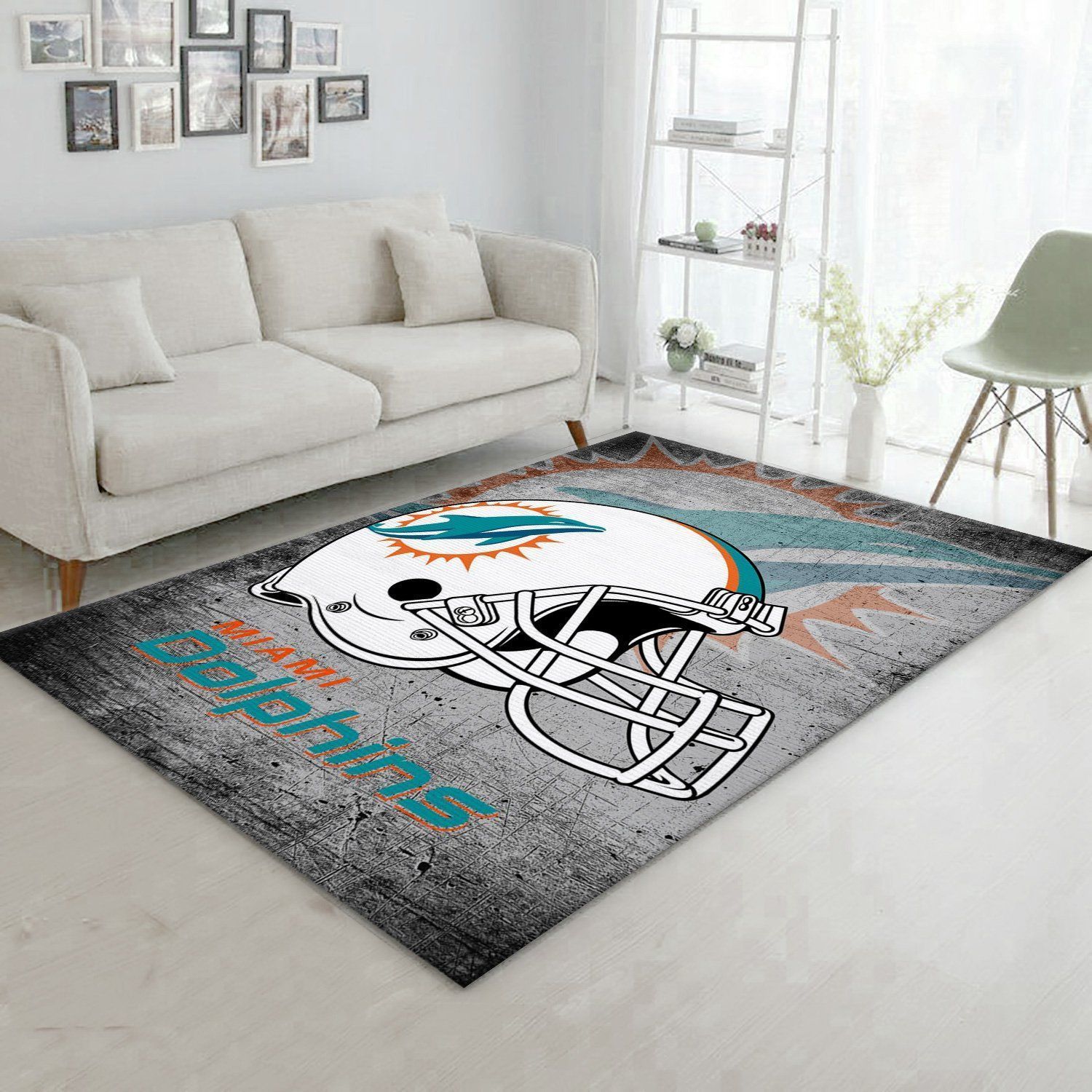 Miami Dolphins Football Nfl Area Rug Bedroom Rug US Gift Decor - Indoor Outdoor Rugs