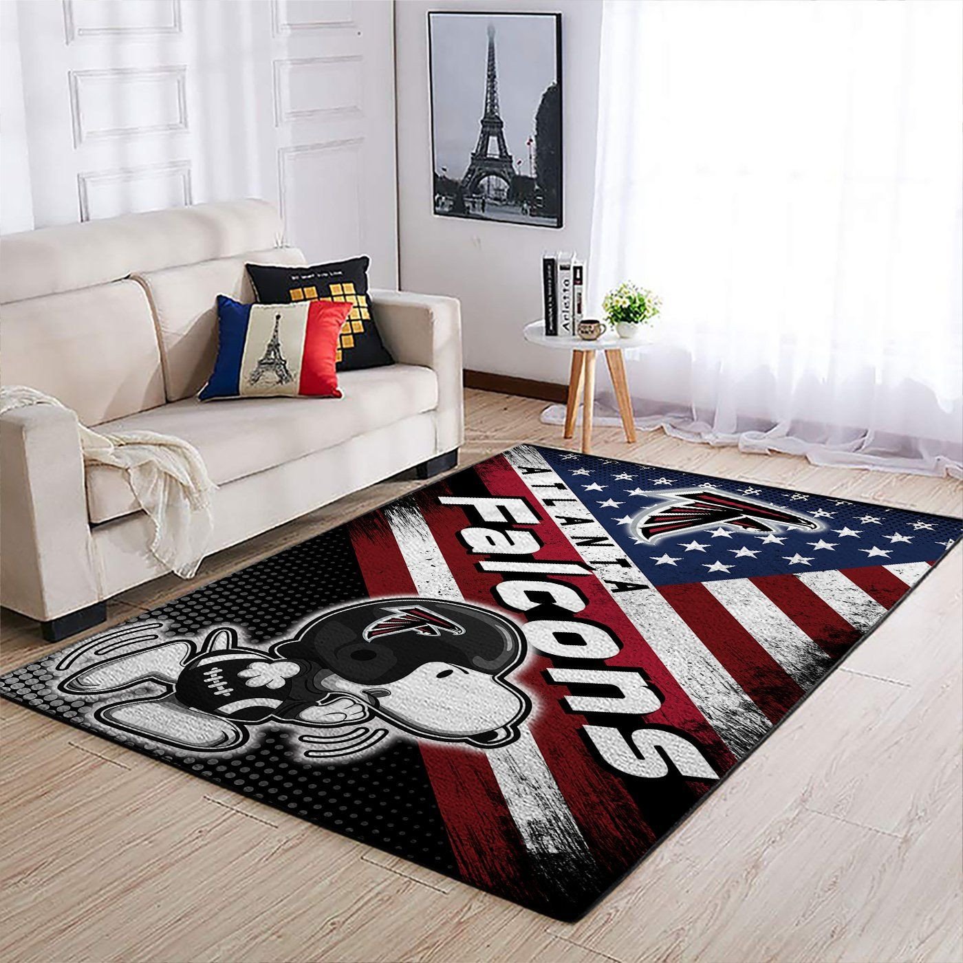 Atlanta Falcons Nfl Team Logo Snoopy Us Style Nice Gift Home Decor Rectangle Area Rug - Indoor Outdoor Rugs