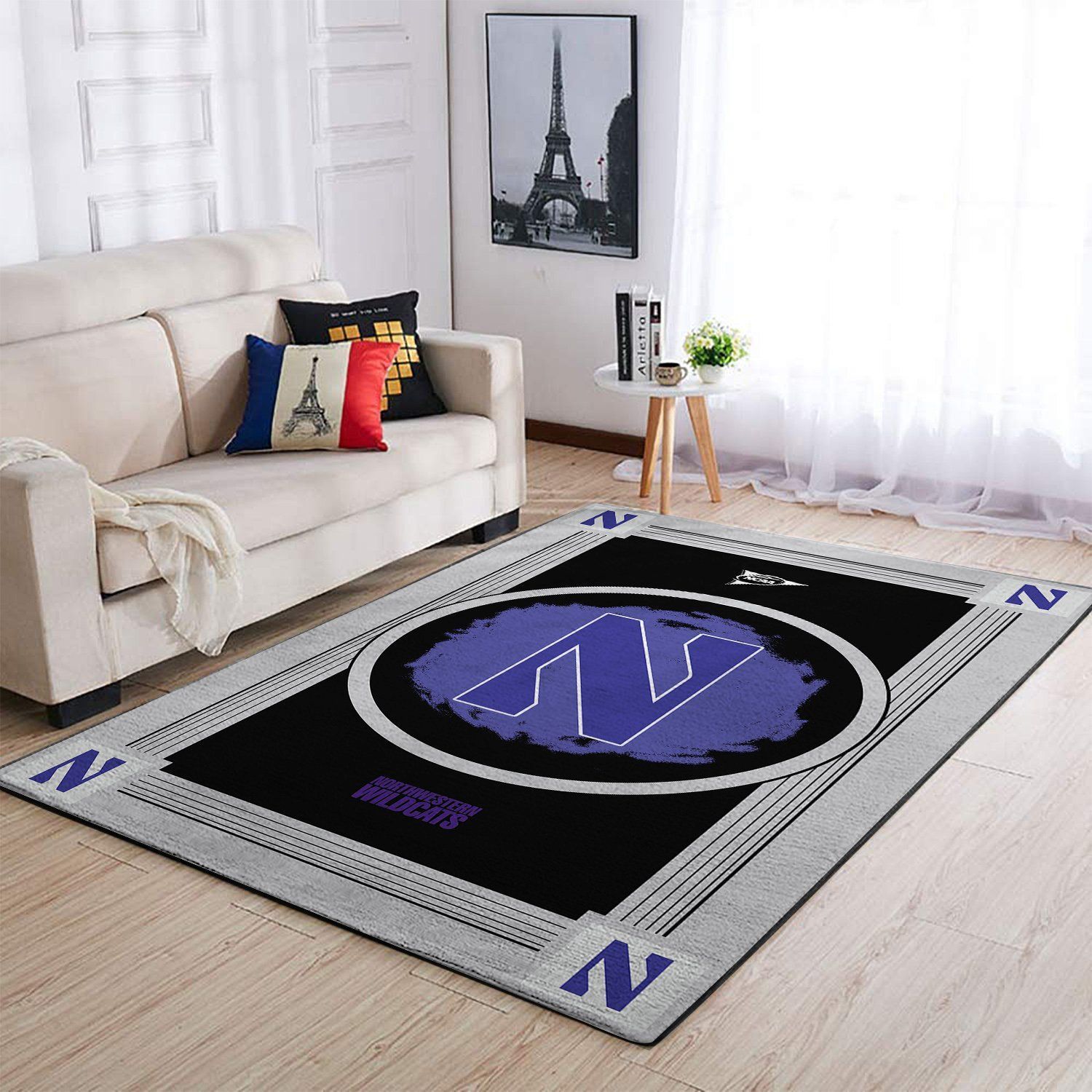 Northwestern Wildcats Ncaa Team Logo Nice Gift Home Decor Rectangle Area Rug - Indoor Outdoor Rugs