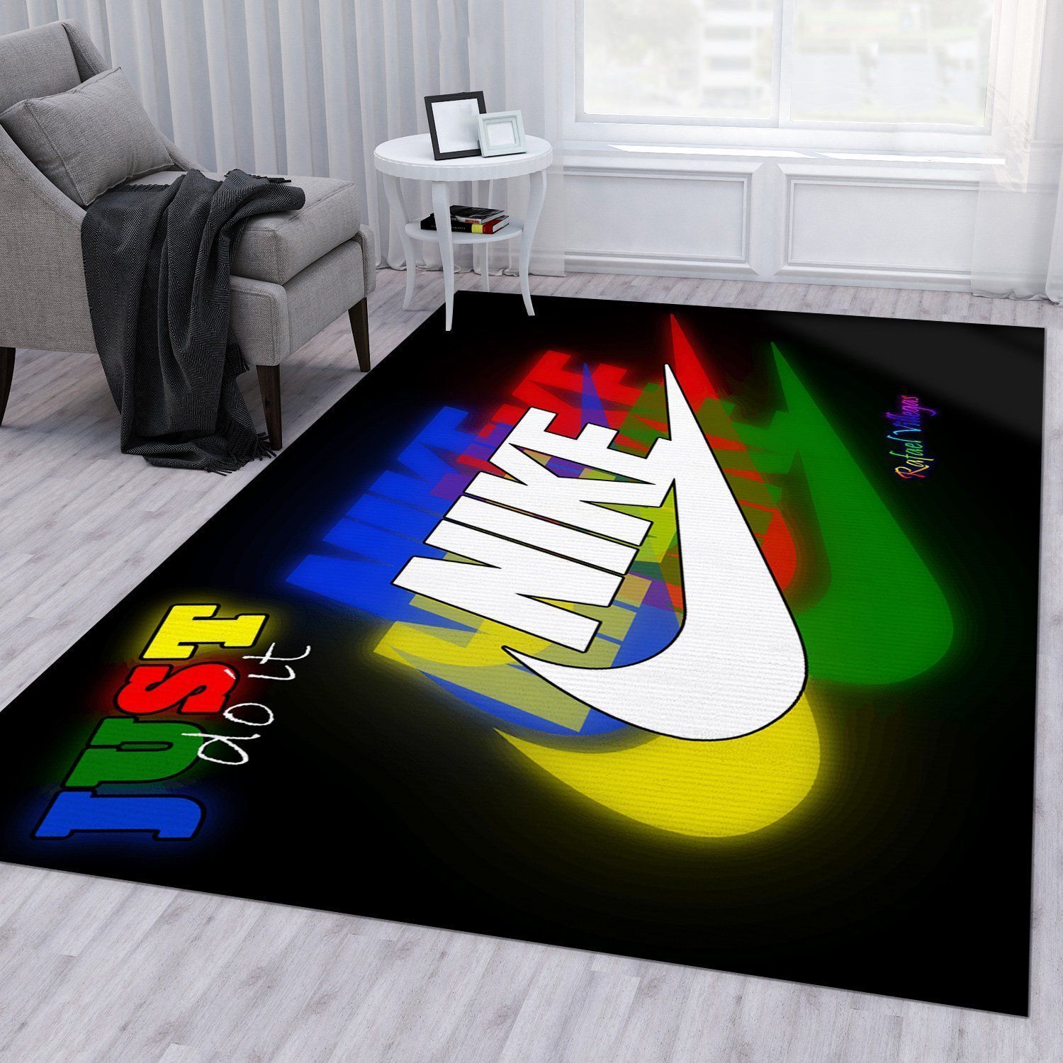 Nike Area Rug Bedroom Rug Family Gift US Decor - Indoor Outdoor Rugs