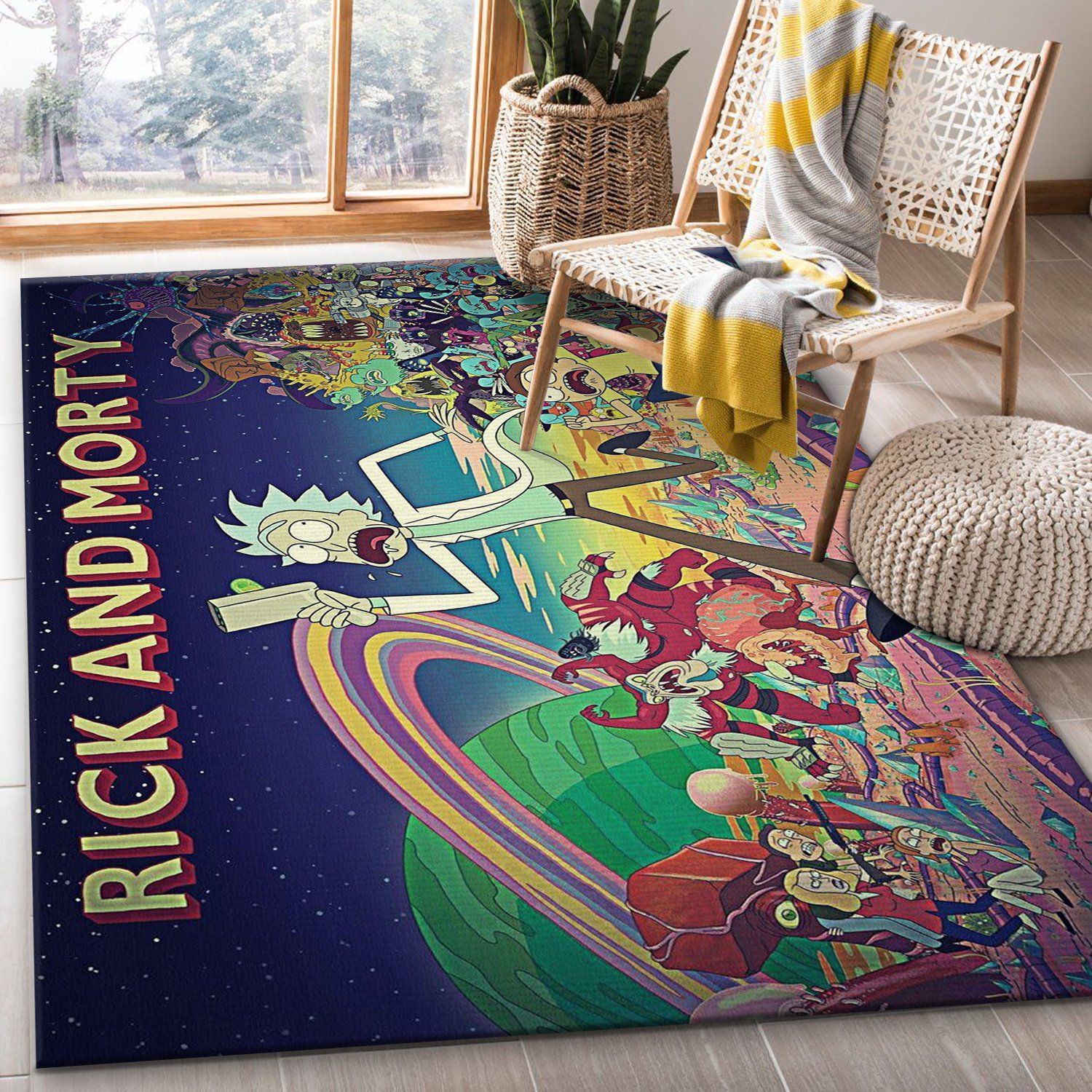 Rick And Morty Christmas Gift Rug Living Room Rug Home Decor Floor Decor - Indoor Outdoor Rugs