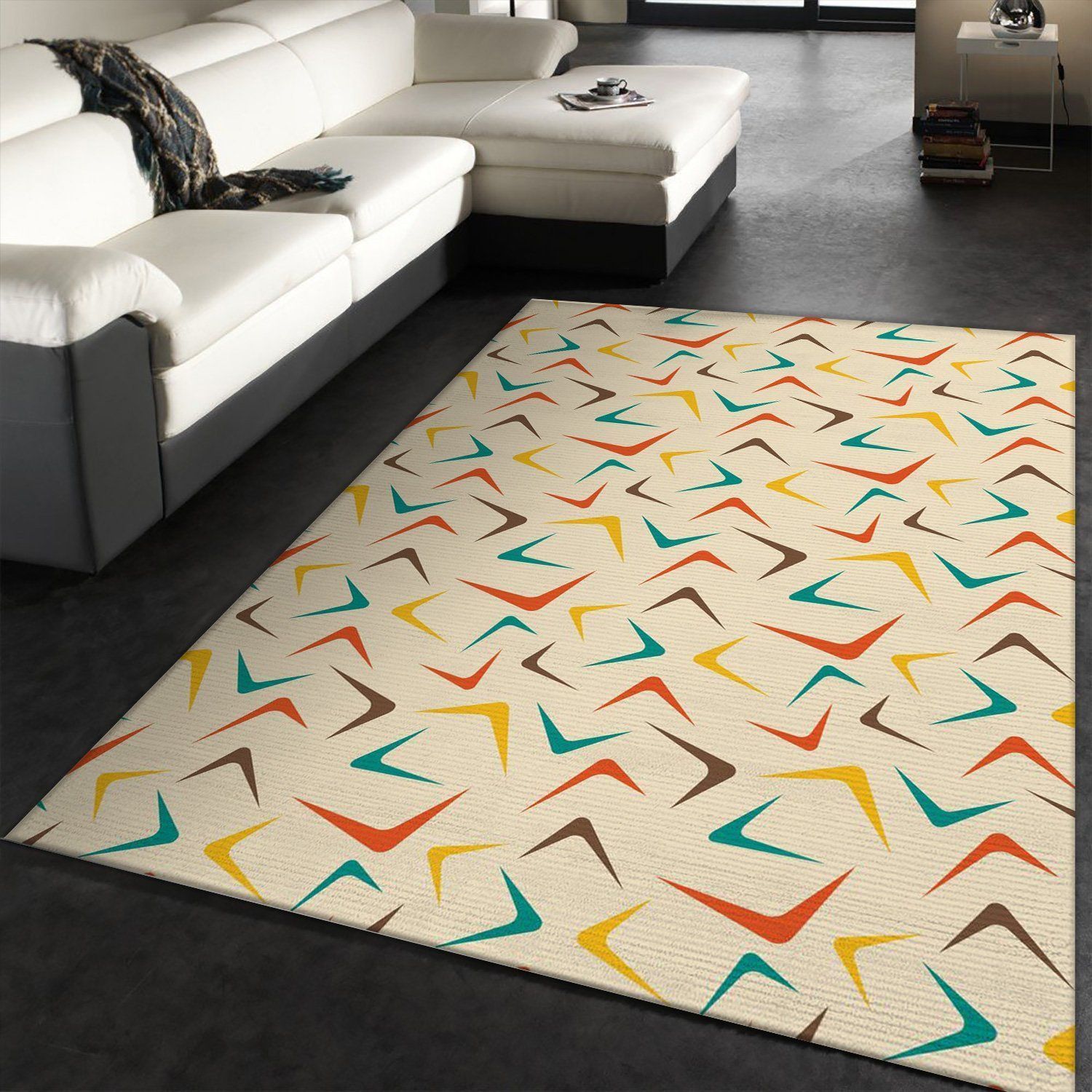 Midcentury Pattern 111 Area Rug, Living room and bedroom Rug, US Gift Decor - Indoor Outdoor Rugs