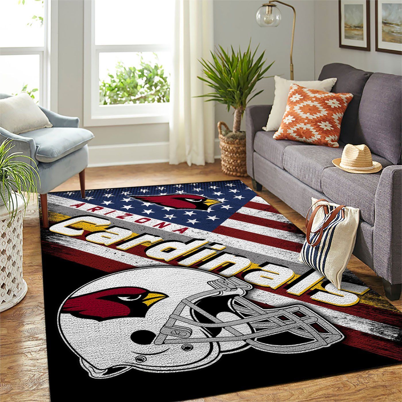 Arizona Cardinals Nfl Team Logo American Style Nice Gift Home Decor Rectangle Area Rug - Indoor Outdoor Rugs