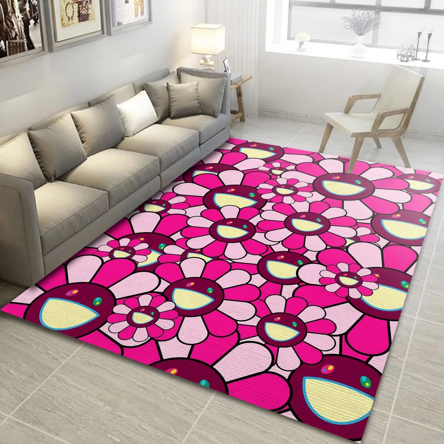 Murakami Double Pink , Living Room Rug - Family US Decor - Indoor Outdoor Rugs