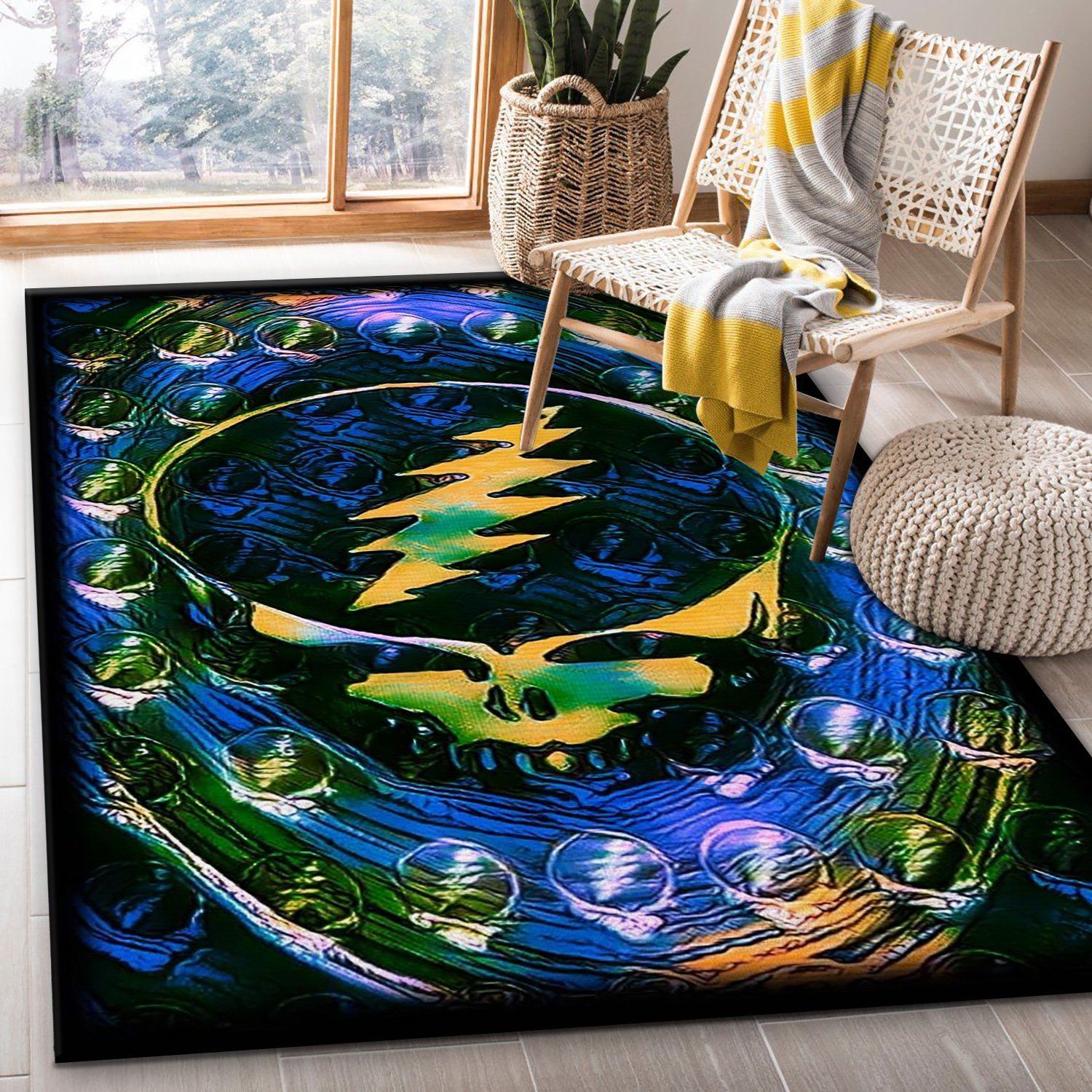 Grateful Dead Area Rug Living Room Rug Family Gift US Decor - Indoor Outdoor Rugs