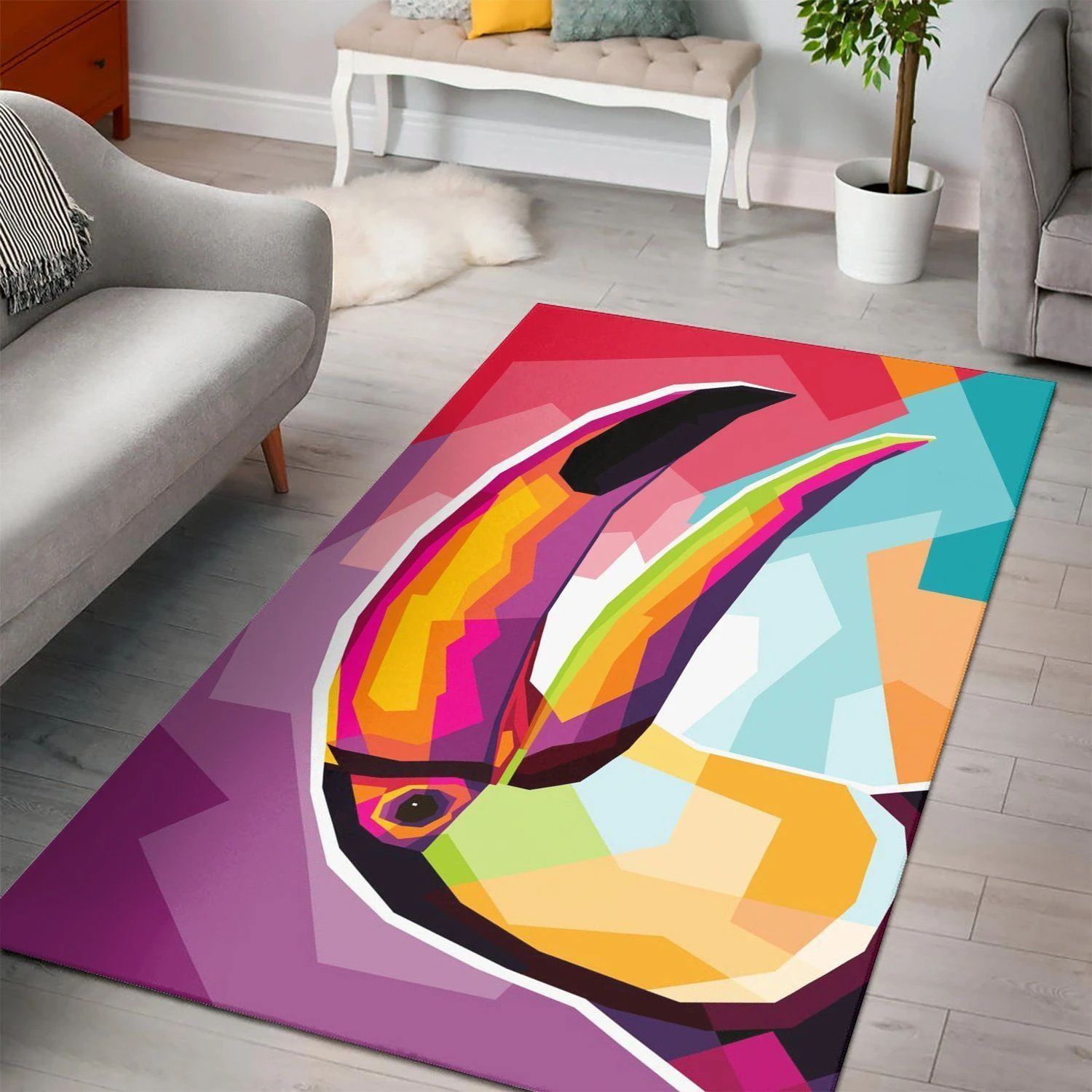 Bird Parrot Wpap  Area Rug ,  Christmas Gift, Floor Decor Home Decor - Indoor Outdoor Rugs