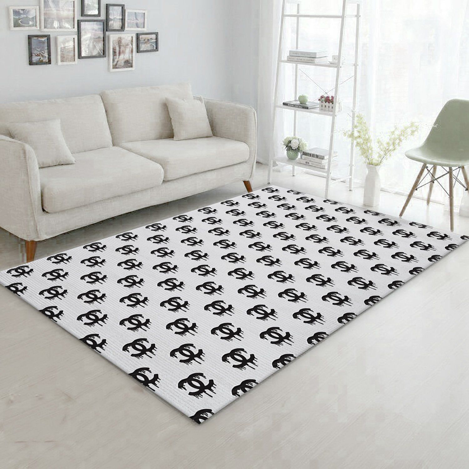 Chanel Area Rug For Christmas Fashion Brand Rug Bedroom Rug Home Decor Floor Decor - Indoor Outdoor Rugs