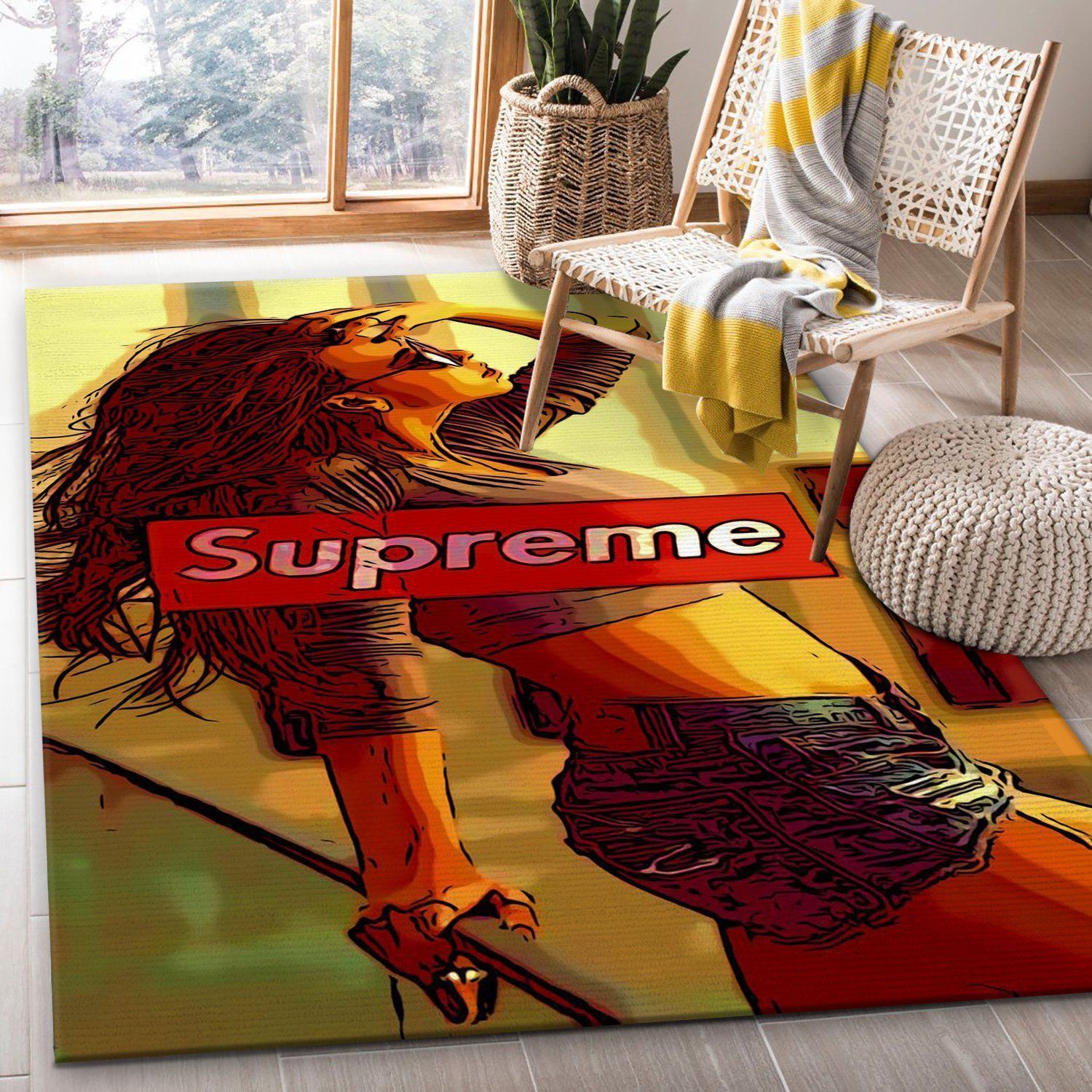 Supreme Logo Rug Fashion Brand Rug Christmas Gift US Decor - Indoor Outdoor Rugs