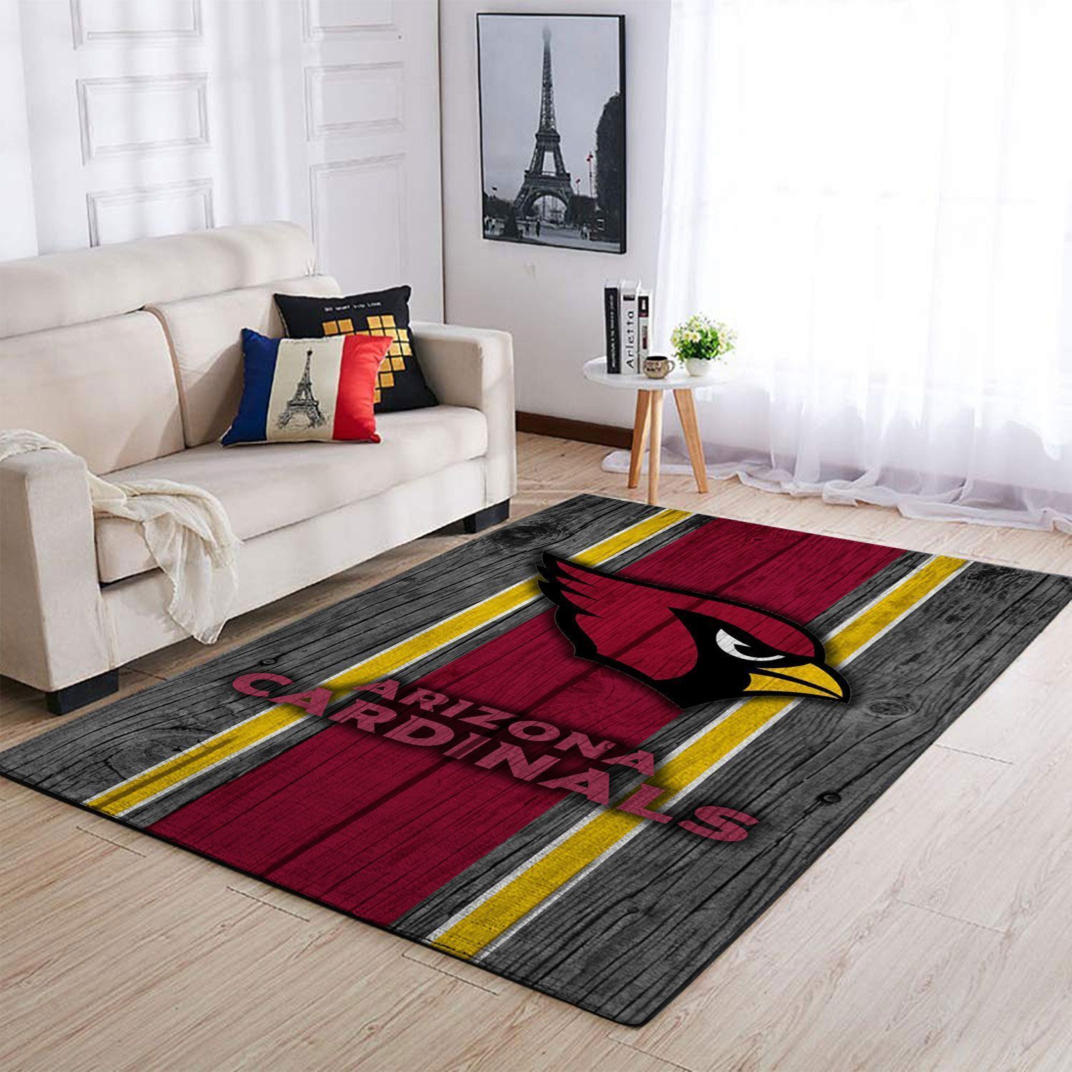 Arizona Cardinals Nfl Team Logo Wooden Style Style Nice Gift Home Decor Rectangle Area Rug - Indoor Outdoor Rugs