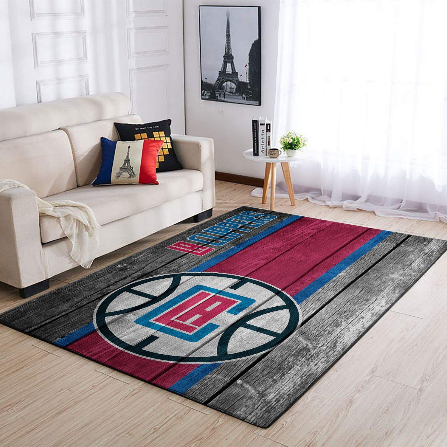 La Clippers Nba Team Logo Wooden Style Nice Gift Home Decor Rectangle Area Rug - Indoor Outdoor Rugs