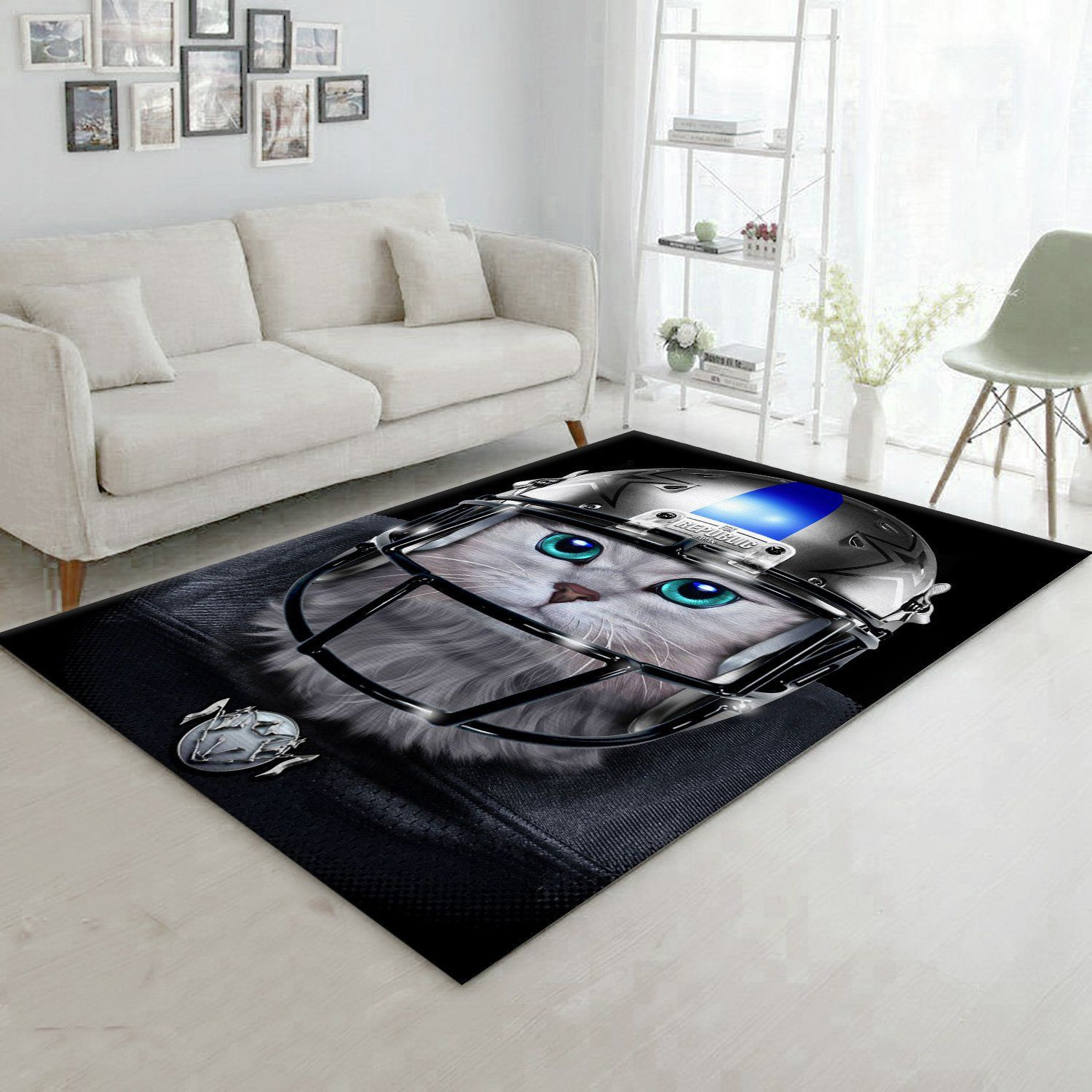 Cat Football Player Area Rug For Christmas Living room and bedroom Rug Home US Decor - Indoor Outdoor Rugs