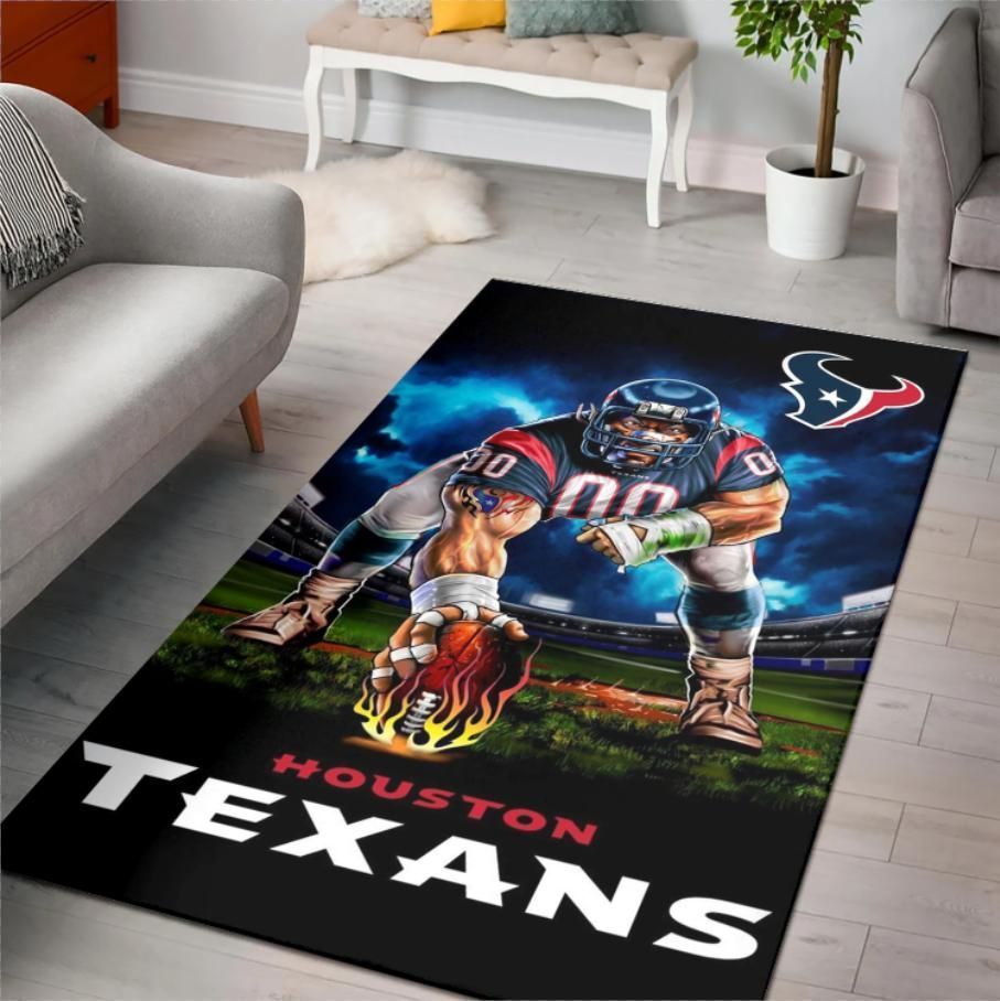 Houston Texans Ferocious Football Nfl Area Rug Rugs For Living Room Rug Home Decor - Indoor Outdoor Rugs