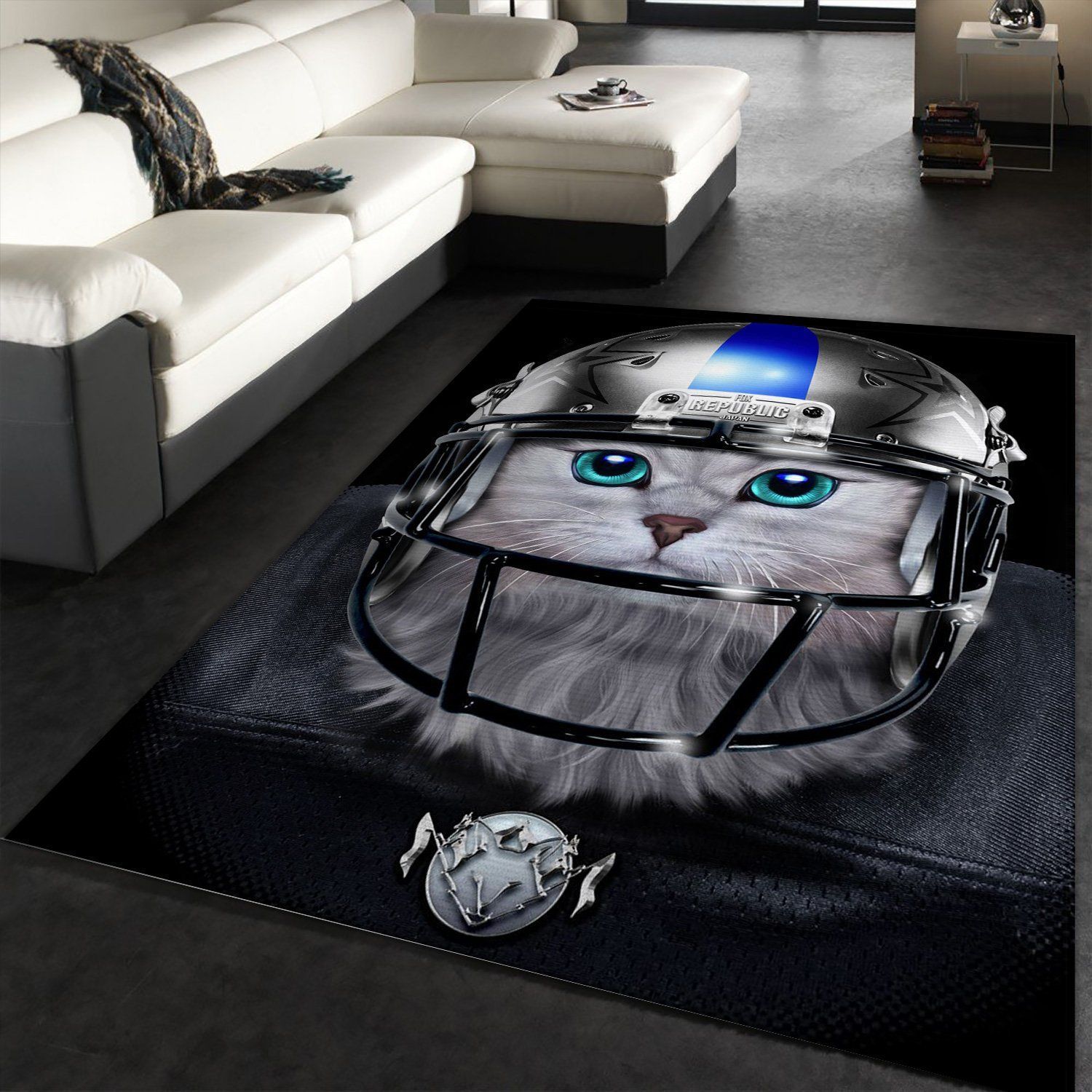 Cat Football Player Area Rug For Christmas Living room and bedroom Rug Home US Decor - Indoor Outdoor Rugs