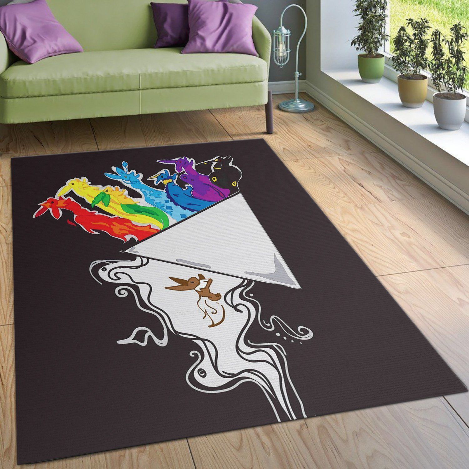 Pink Floyd Rabbits Rug Living Room Rug Home US Decor - Indoor Outdoor Rugs