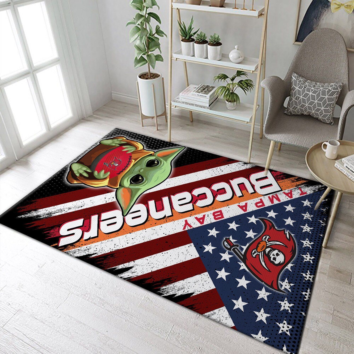 Tampa Bay Buccaneers NFL Team Logo Baby Yoda Us Style Nice Gift Home Decor Rectangle Area Rug RER F4A9 - Indoor Outdoor Rugs