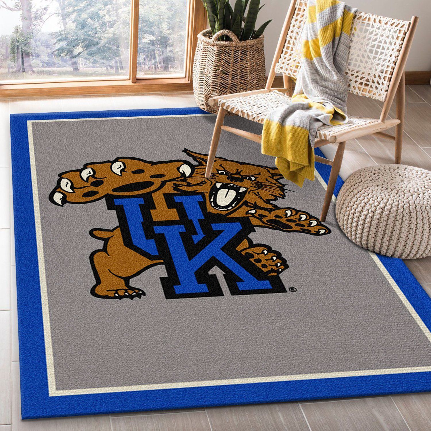 College Spirit Kentucky Sport Area Rug Carpet Team Logo Family Gift US Decor - Indoor Outdoor Rugs