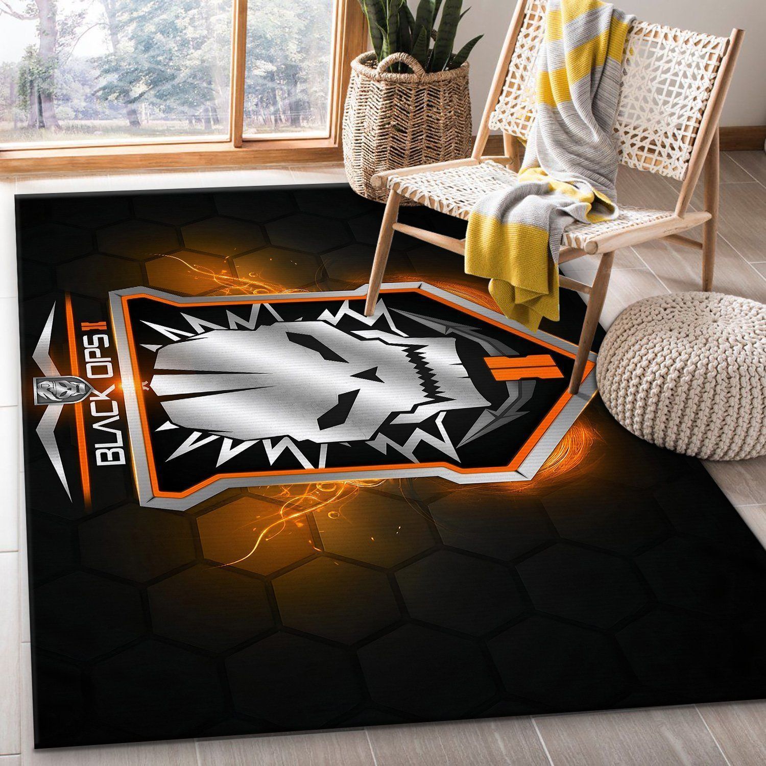 Call Of Duty Black Ops Gaming Area Rugs Living Room Carpet Floor Decor - Indoor Outdoor Rugs