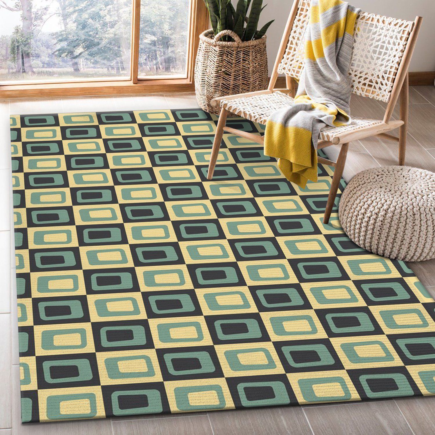 Midcentury Pattern 73 Area Rug For Christmas, Bedroom, Christmas Gift US Decor - Indoor Outdoor Rugs