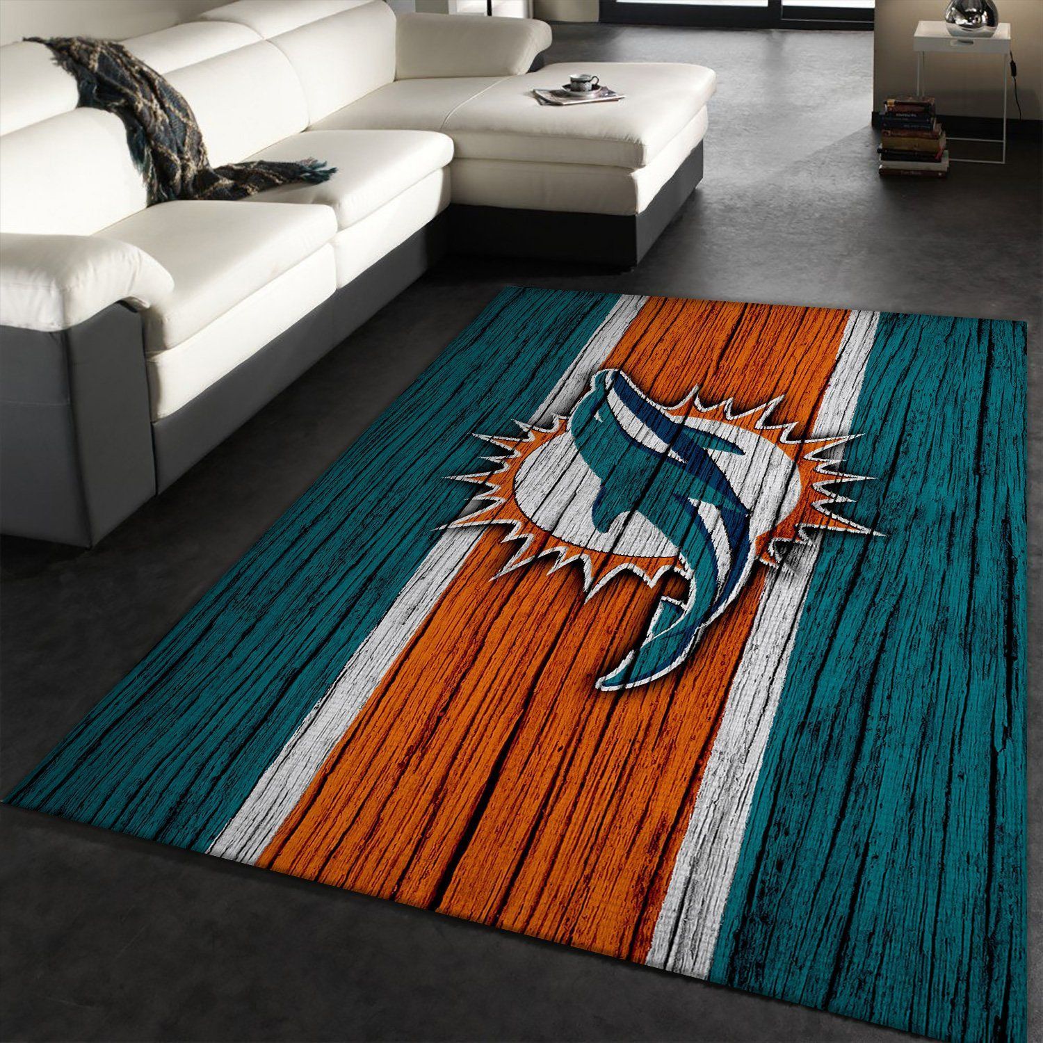 Miami Dolphins NFL Rug Room Carpet Sport Custom Area Floor Home Decor - Indoor Outdoor Rugs