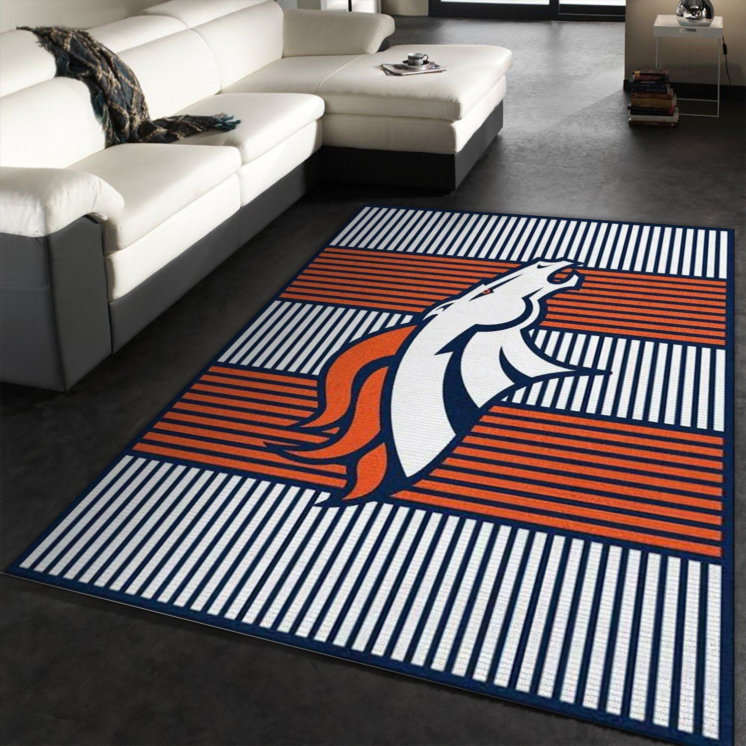 Denver Broncos Imperial Champion Rug NFL Team Logos Area Rug, Living room and bedroom Rug, Family Gift US Decor - Indoor Outdoor Rugs