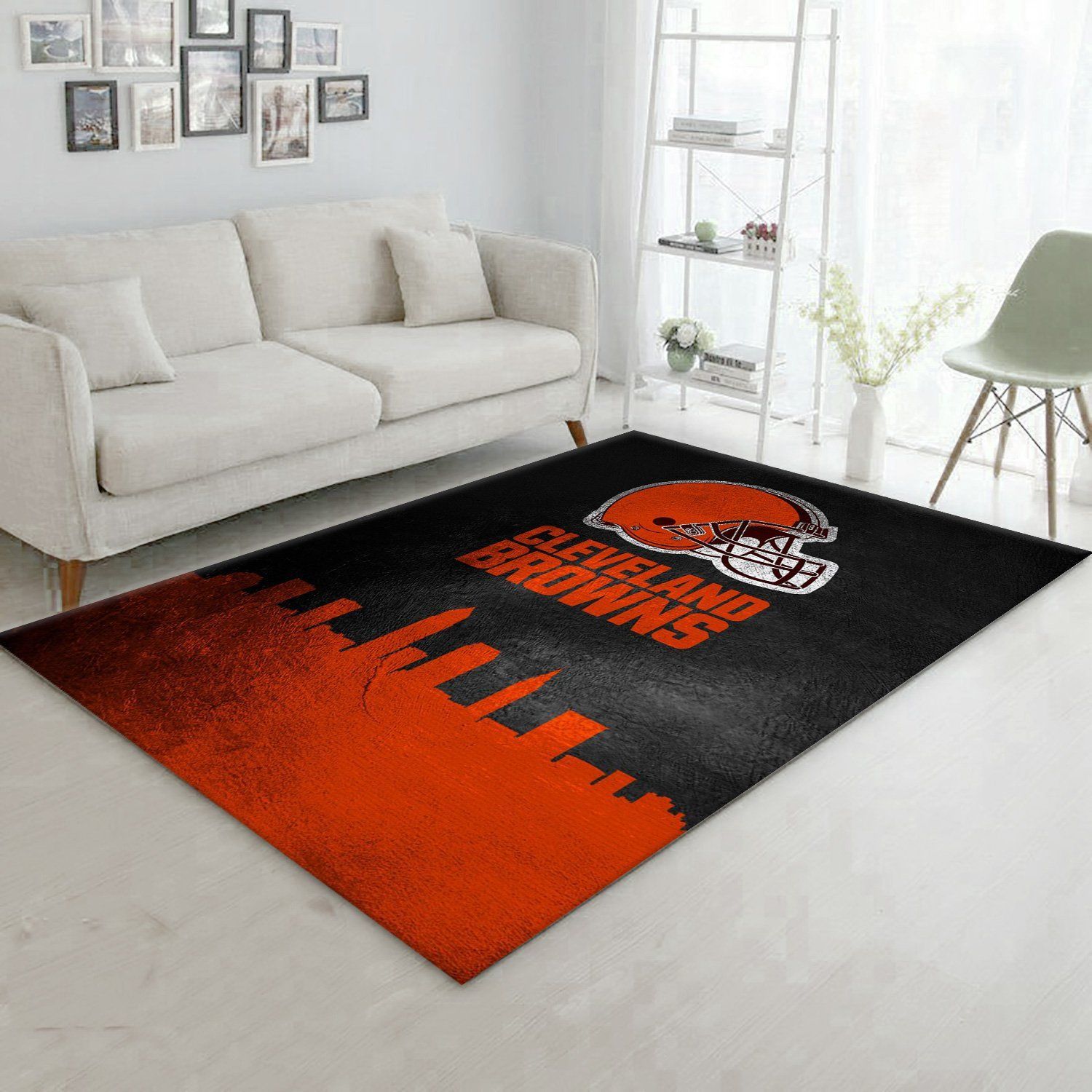 Cleveland Browns Skyline NFL Team Logos Area Rug, Living Room Rug, Family Gift US Decor - Indoor Outdoor Rugs