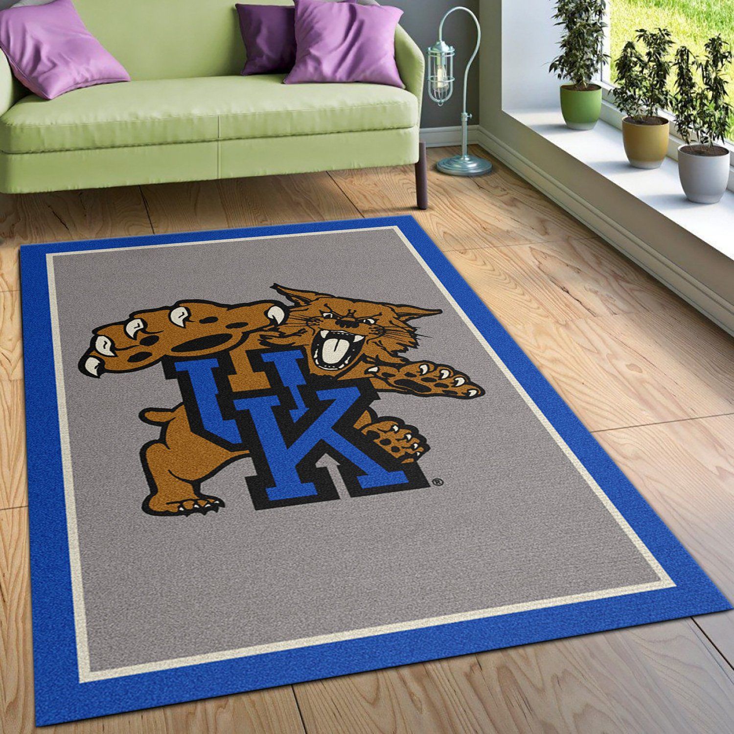 College Spirit Kentucky Sport Area Rug Carpet Team Logo Family Gift US Decor - Indoor Outdoor Rugs