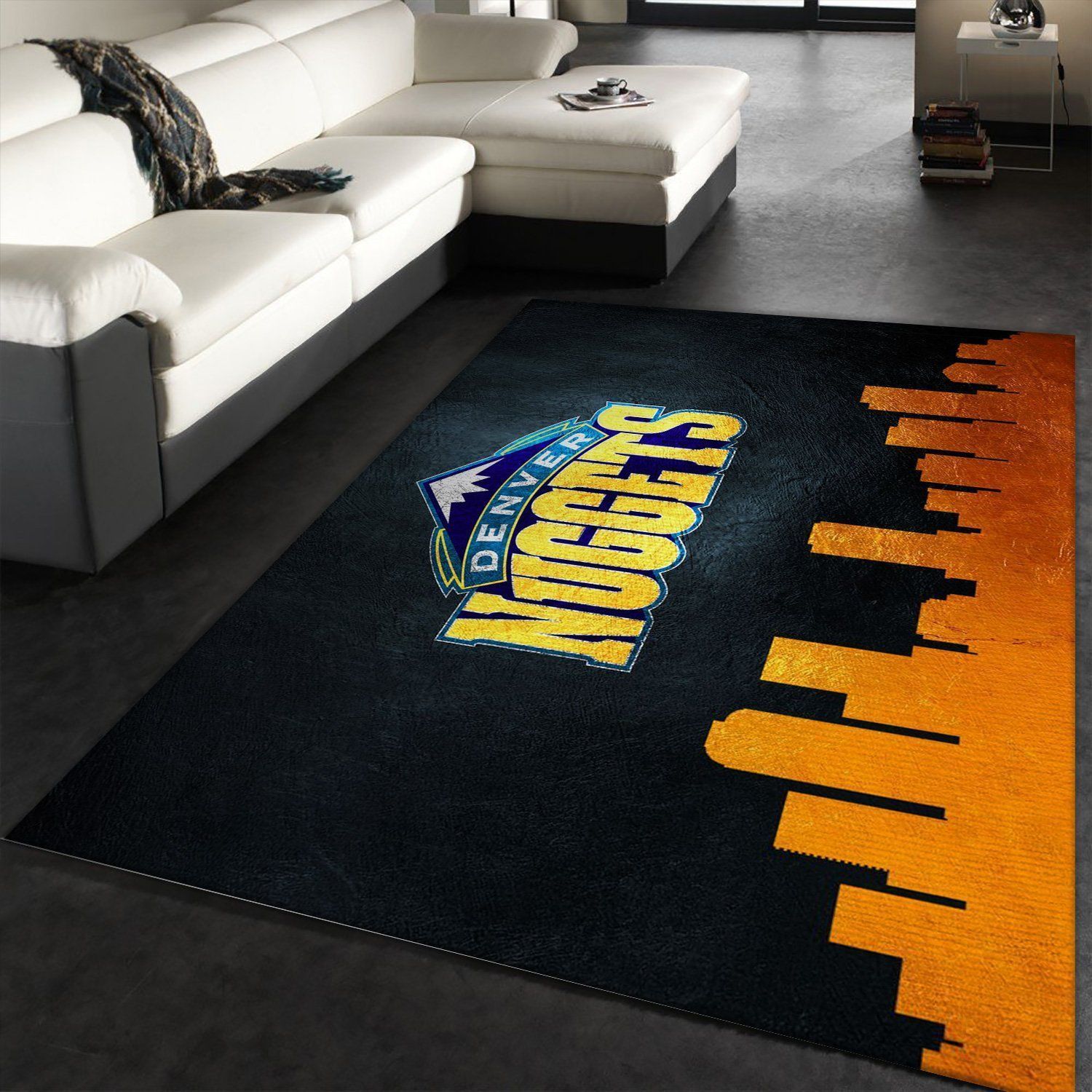 Denver Nuggets Skyline Area Rug For Christmas, Living room and bedroom Rug, Christmas Gift US Decor - Indoor Outdoor Rugs