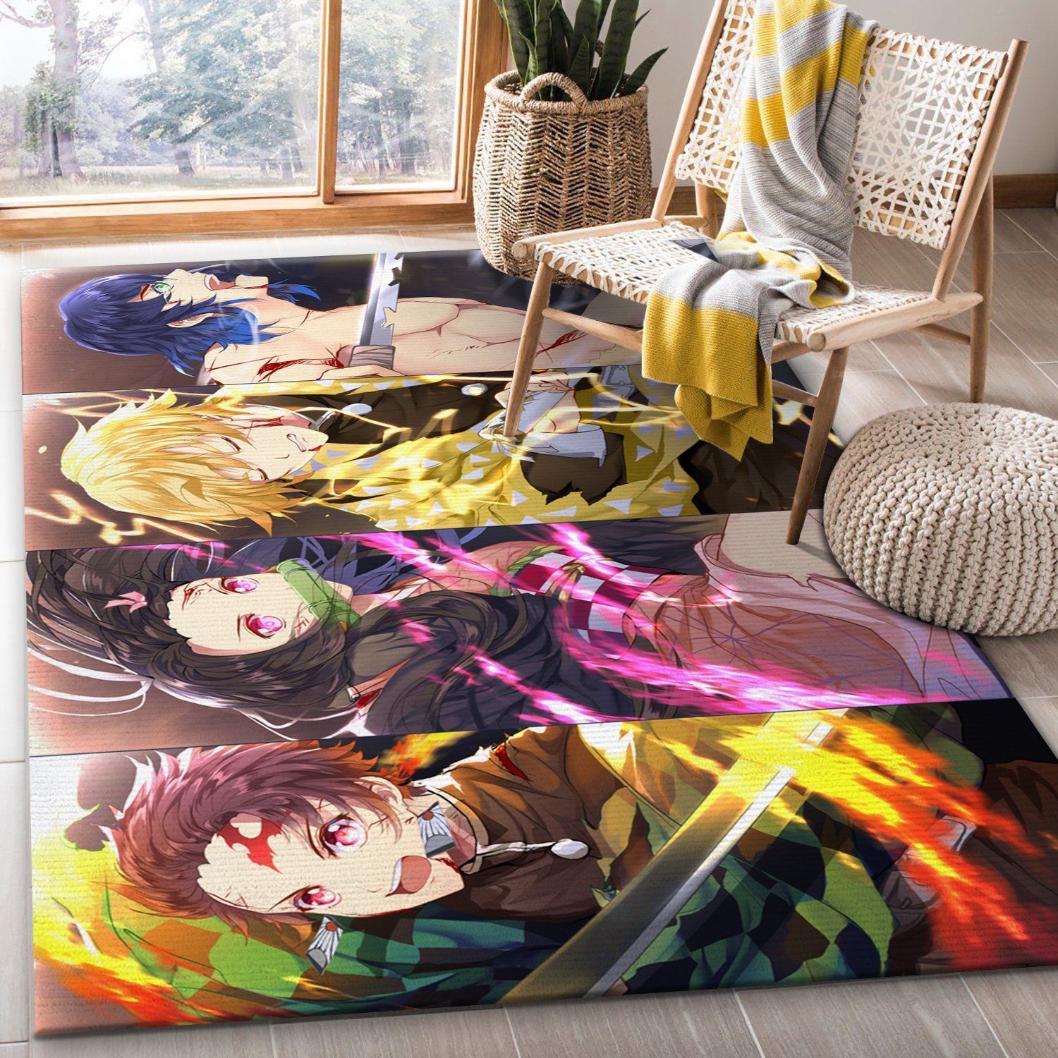 Demon Slayder Anime V3 Rug Bedroom Rug Home Decor Floor Decor - Indoor Outdoor Rugs