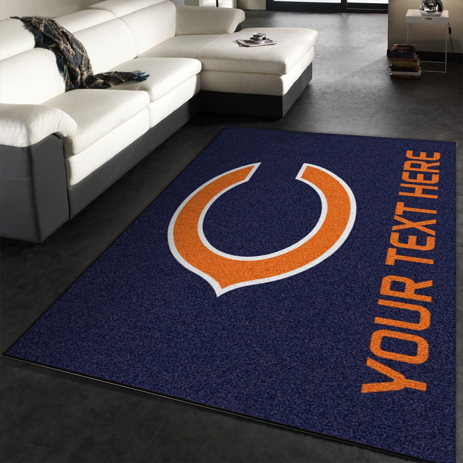 Customizable Chicago Bears Personalized Accent Rug NFL Area Rug For Christmas, Living room and bedroom Rug, Christmas Gift US Decor - Indoor Outdoor Rugs