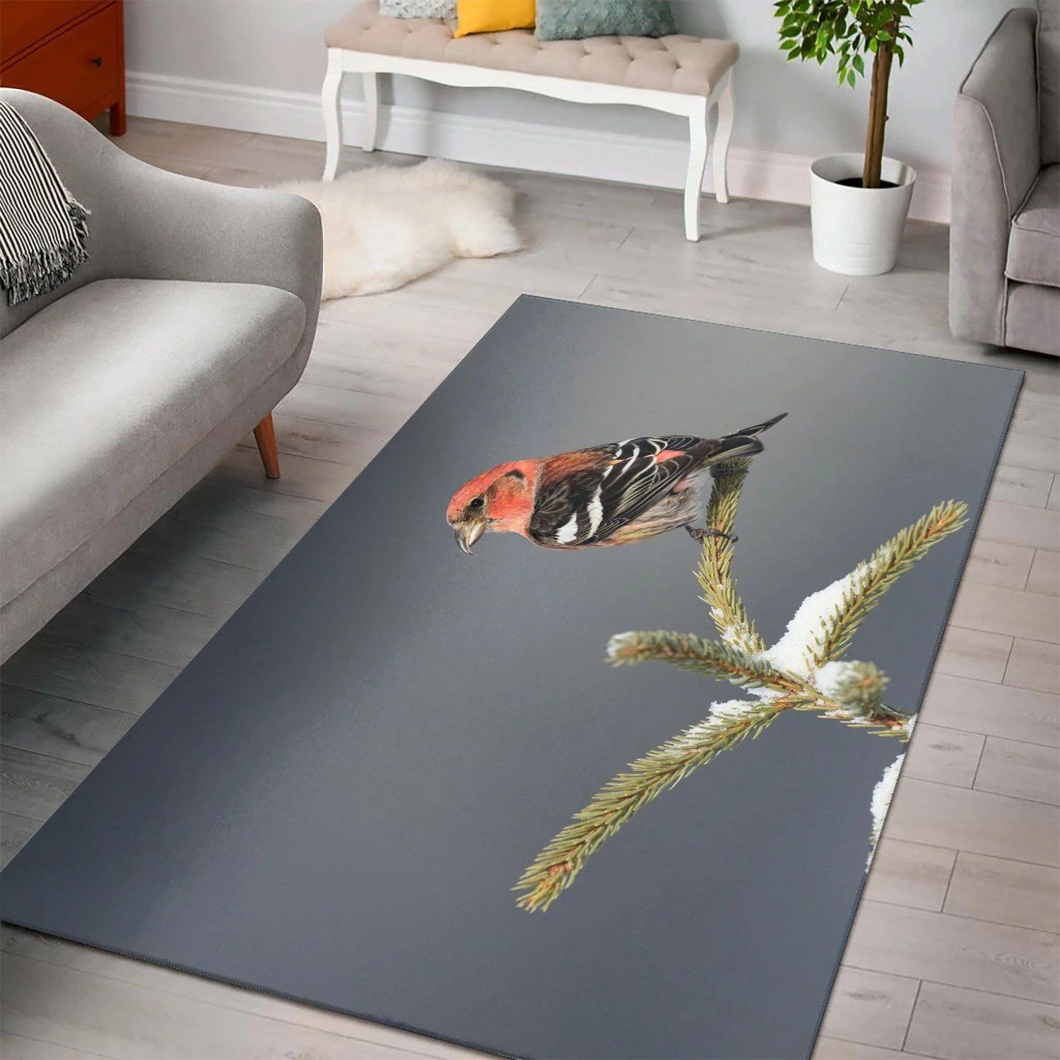 Birds Twobarred Cross  Carpet Living Room,  Christmas Gift, Floor Decor Home Decor - Indoor Outdoor Rugs